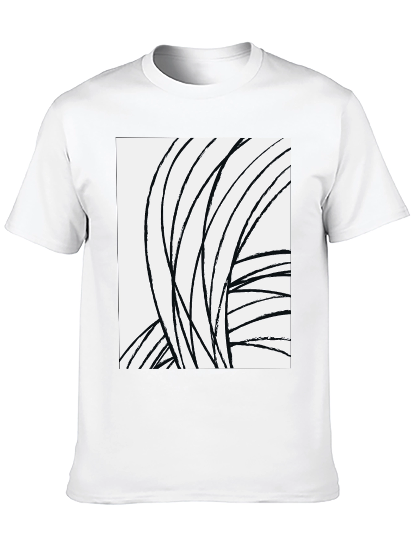 Abstract Lines Black Tee - Modern Art Shirt