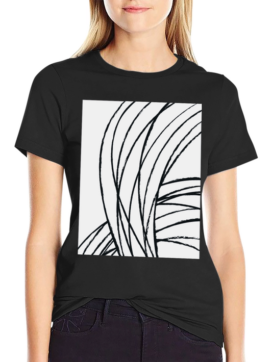 Abstract Lines Black Tee - Modern Art Shirt