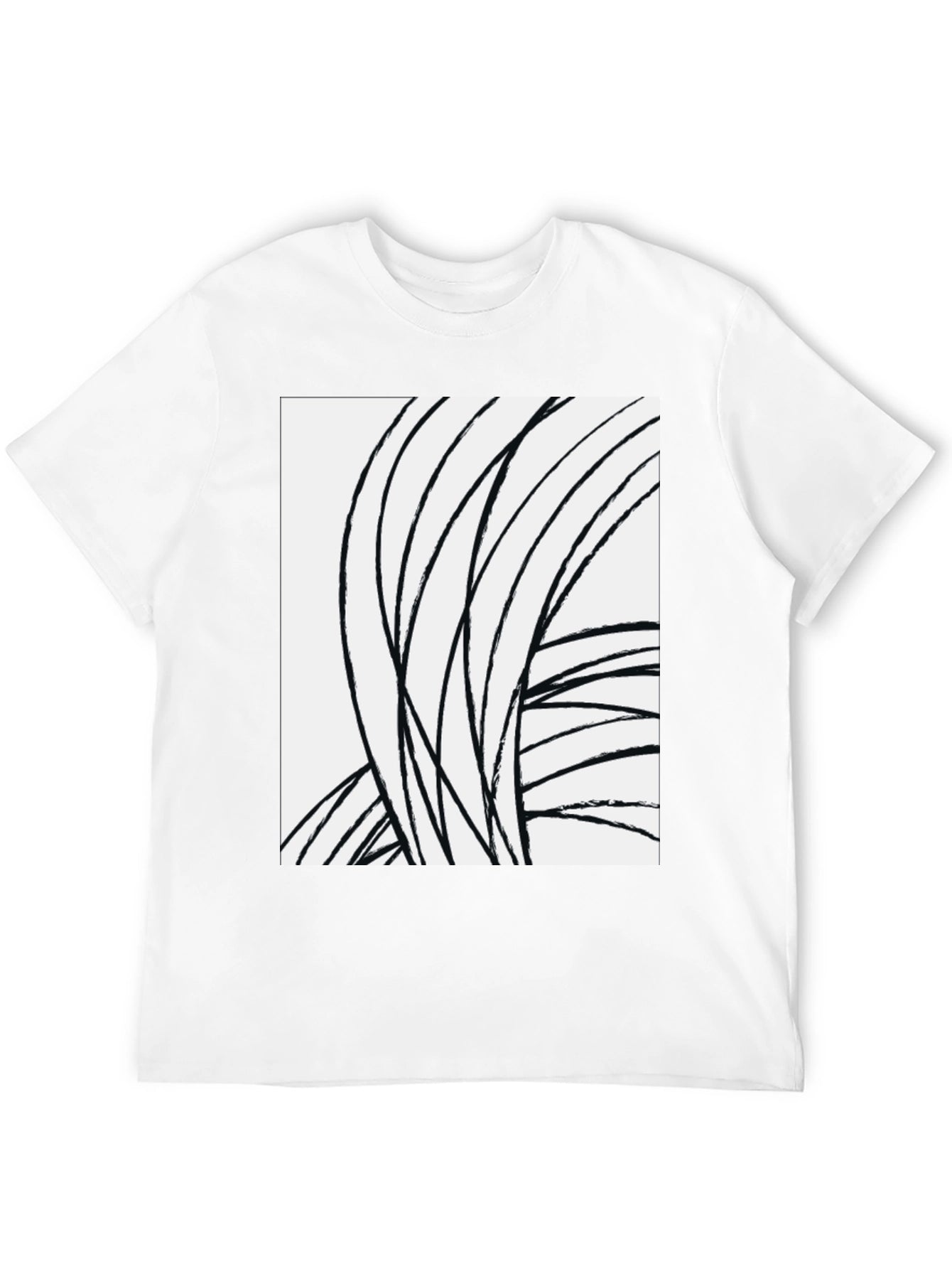 Abstract Lines Black Tee - Modern Art Shirt