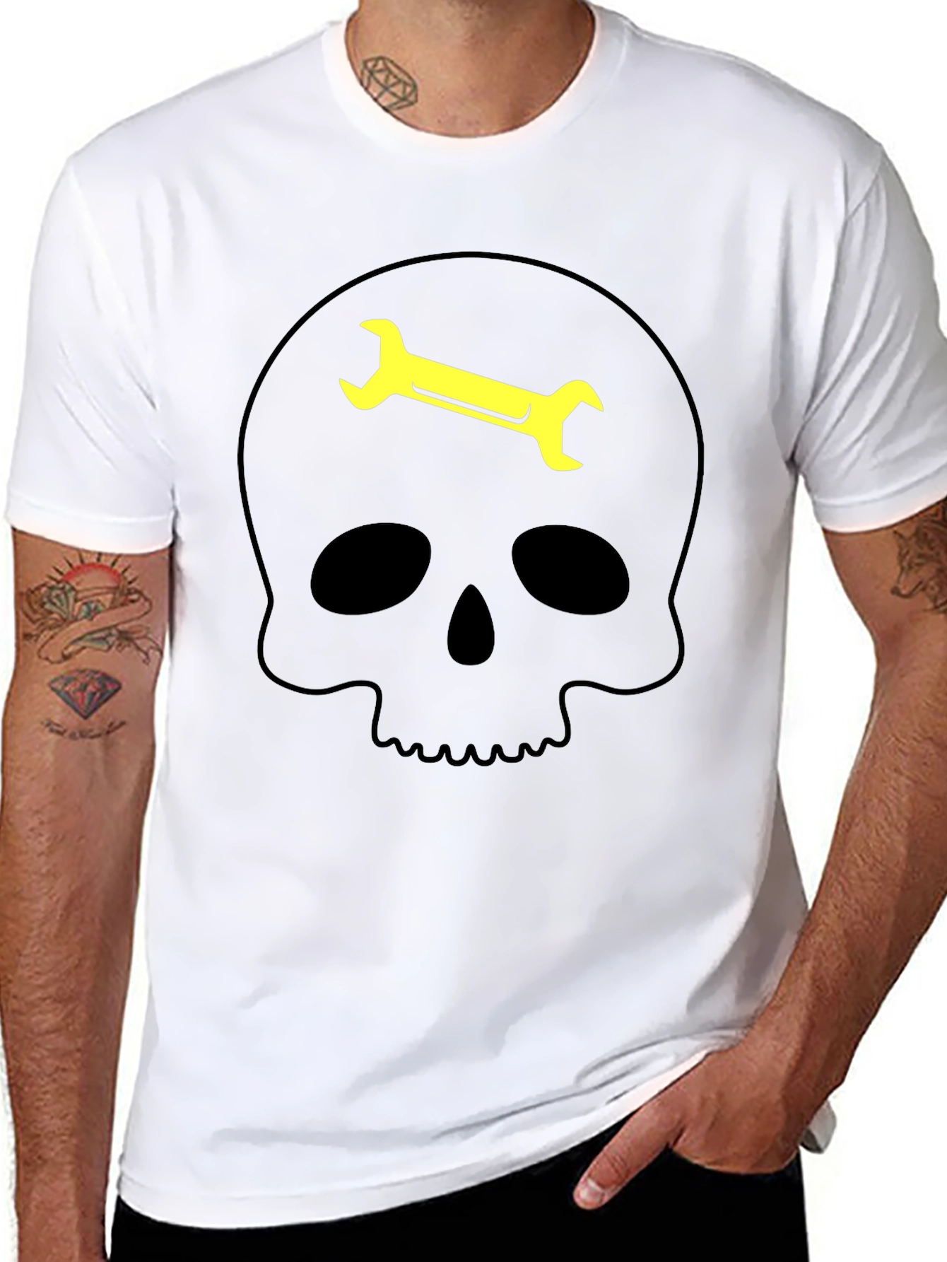 Skull Wrench Graphic Tee - Mechanic Humor T-Shirt