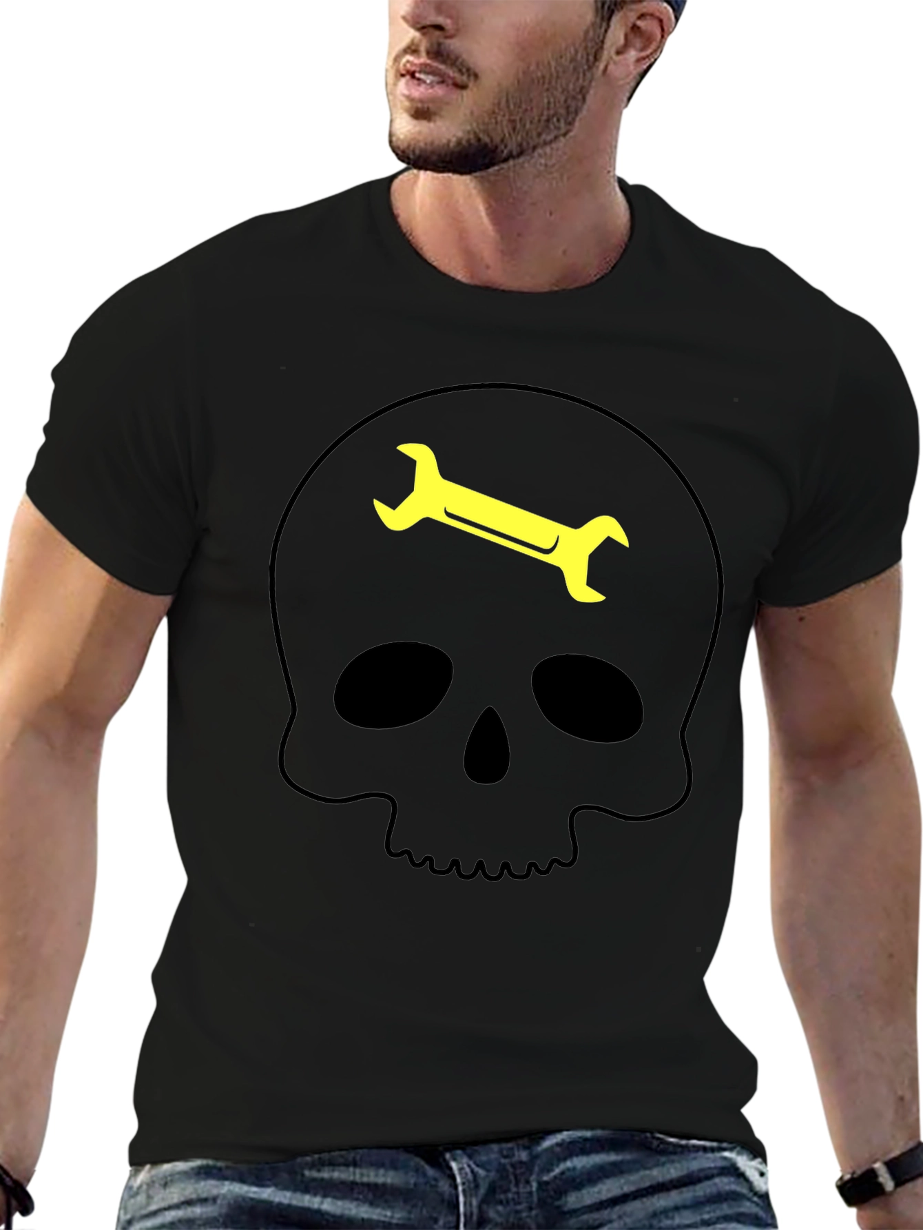 Skull Wrench Graphic Tee - Mechanic Humor T-Shirt