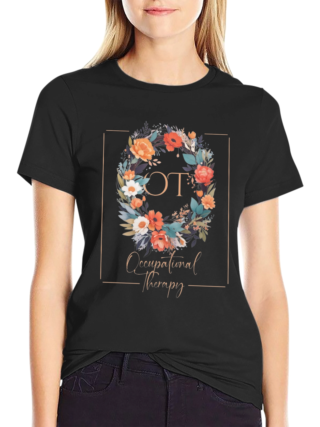 Occupational Therapy Floral Wreath T-Shirt