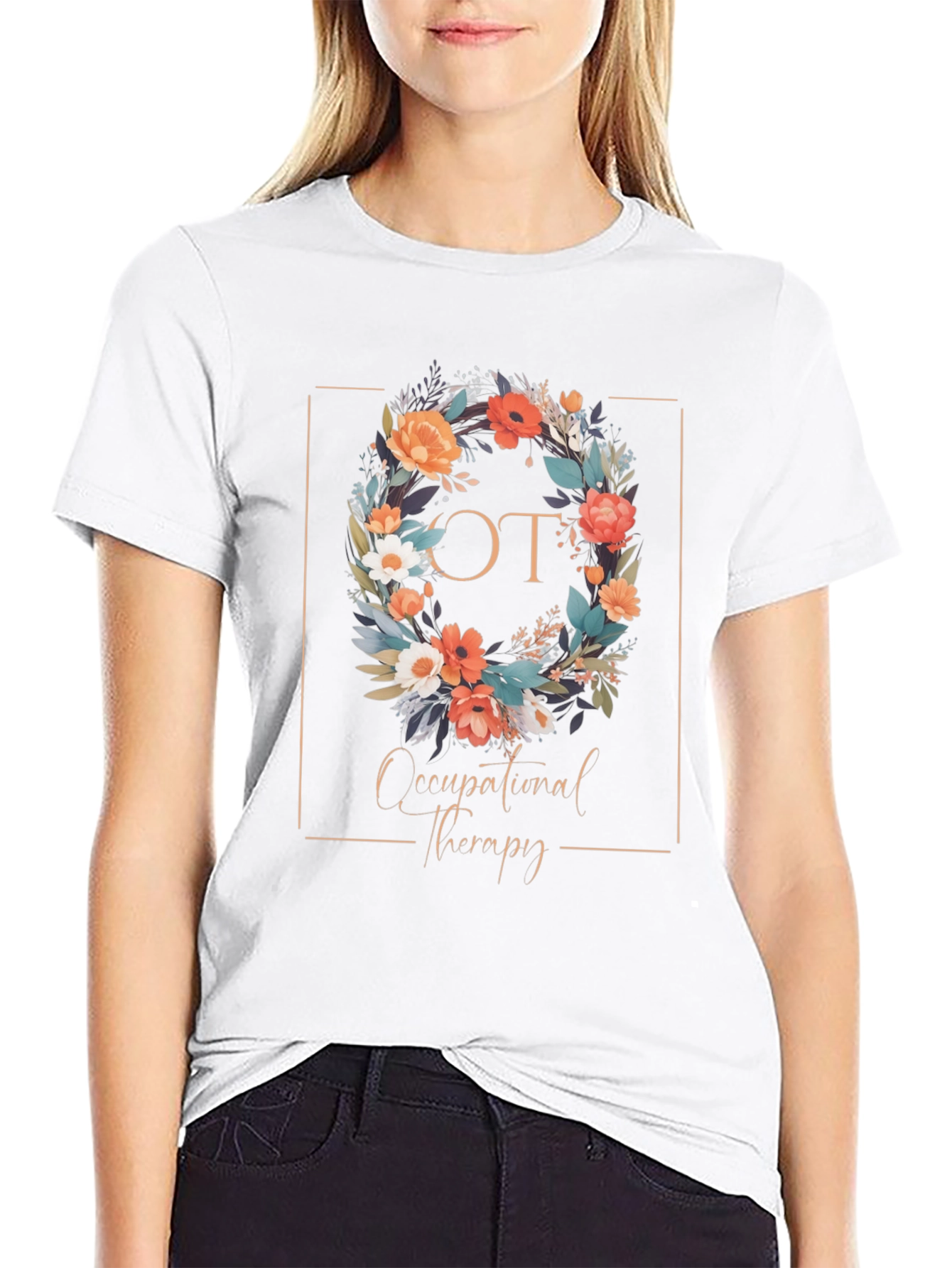 Occupational Therapy Floral Wreath T-Shirt