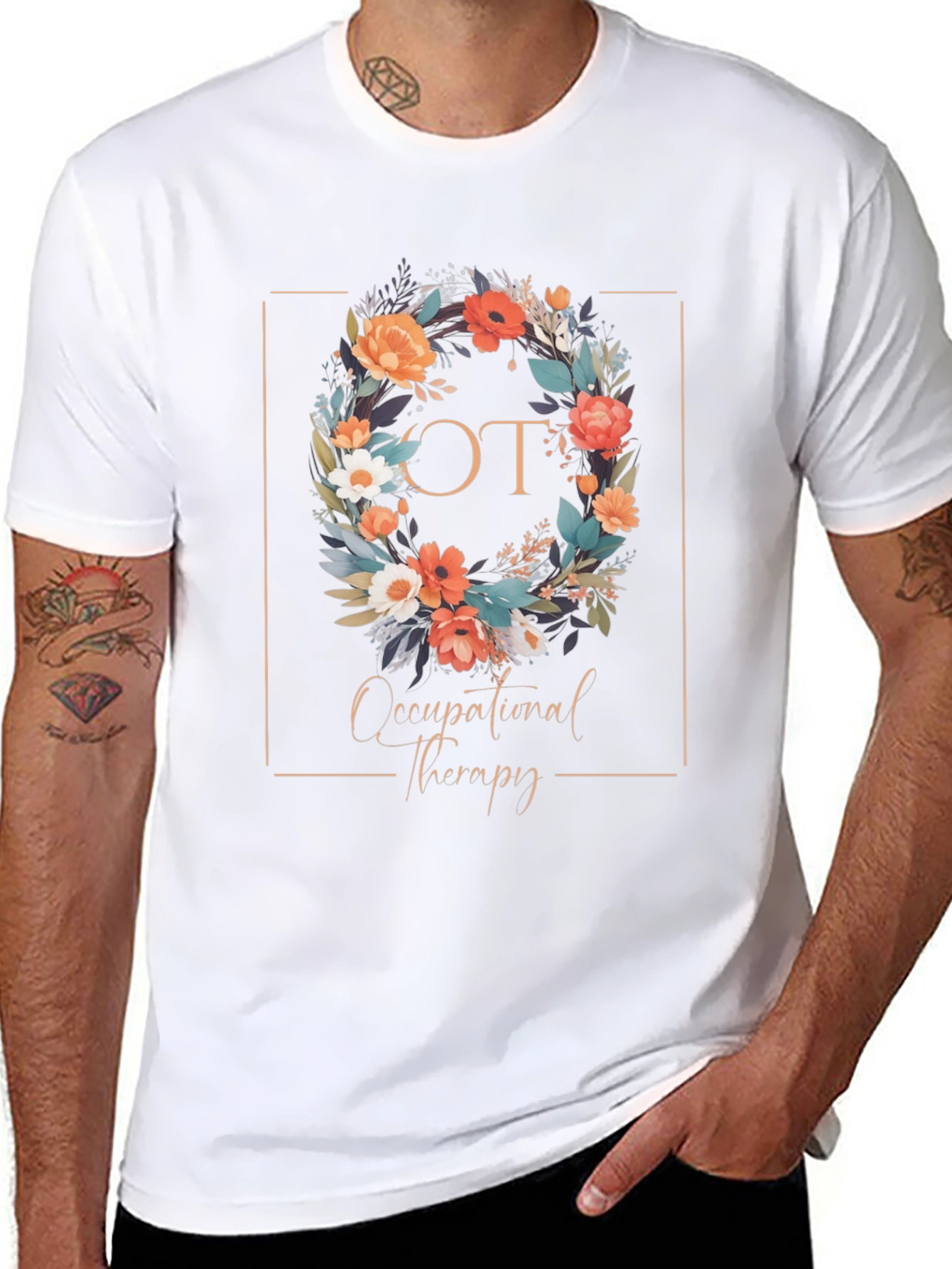 Occupational Therapy Floral Wreath T-Shirt