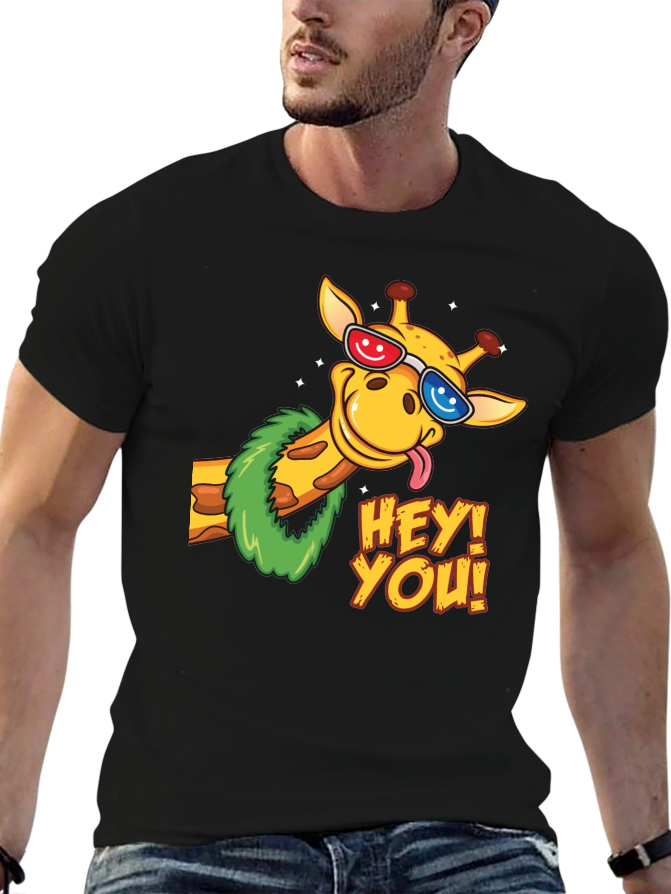 Fun Giraffe Graphic Tee - Hey You!