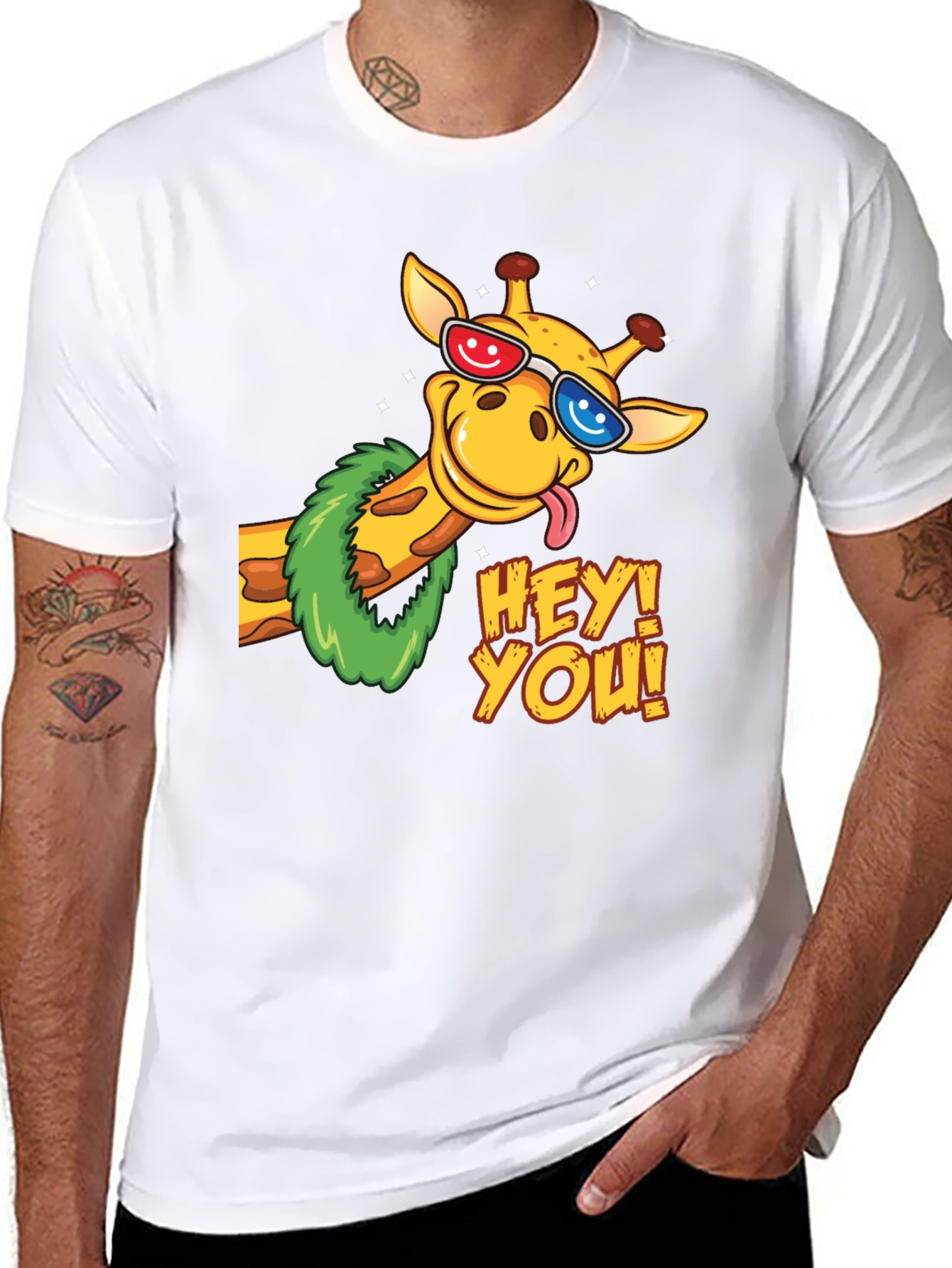 Fun Giraffe Graphic Tee - Hey You!