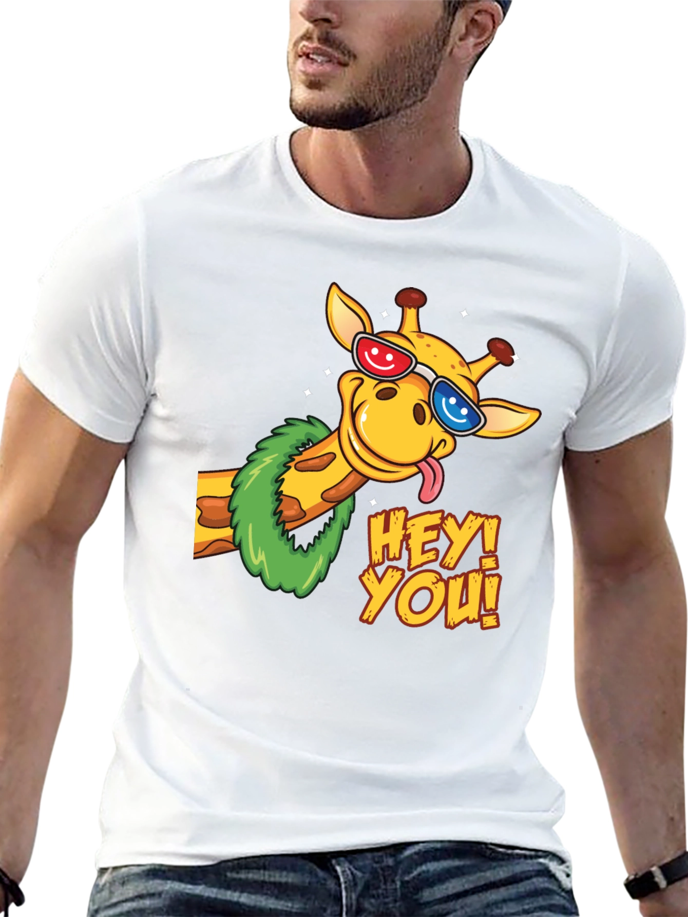 Fun Giraffe Graphic Tee - Hey You!