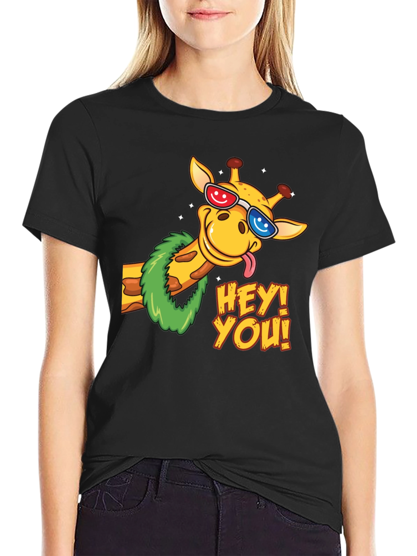 Fun Giraffe Graphic Tee - Hey You!