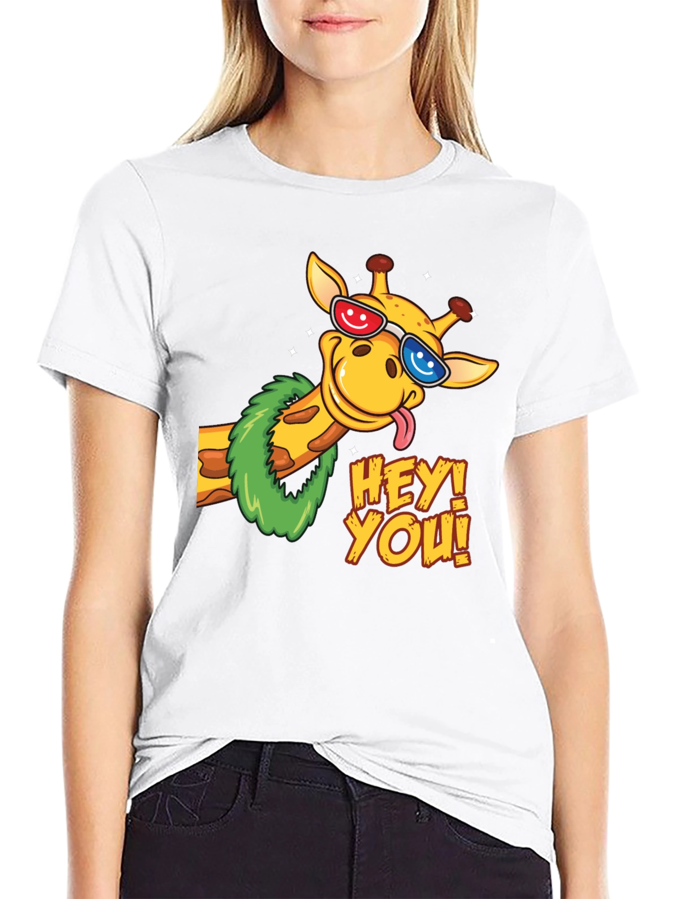 Fun Giraffe Graphic Tee - Hey You!
