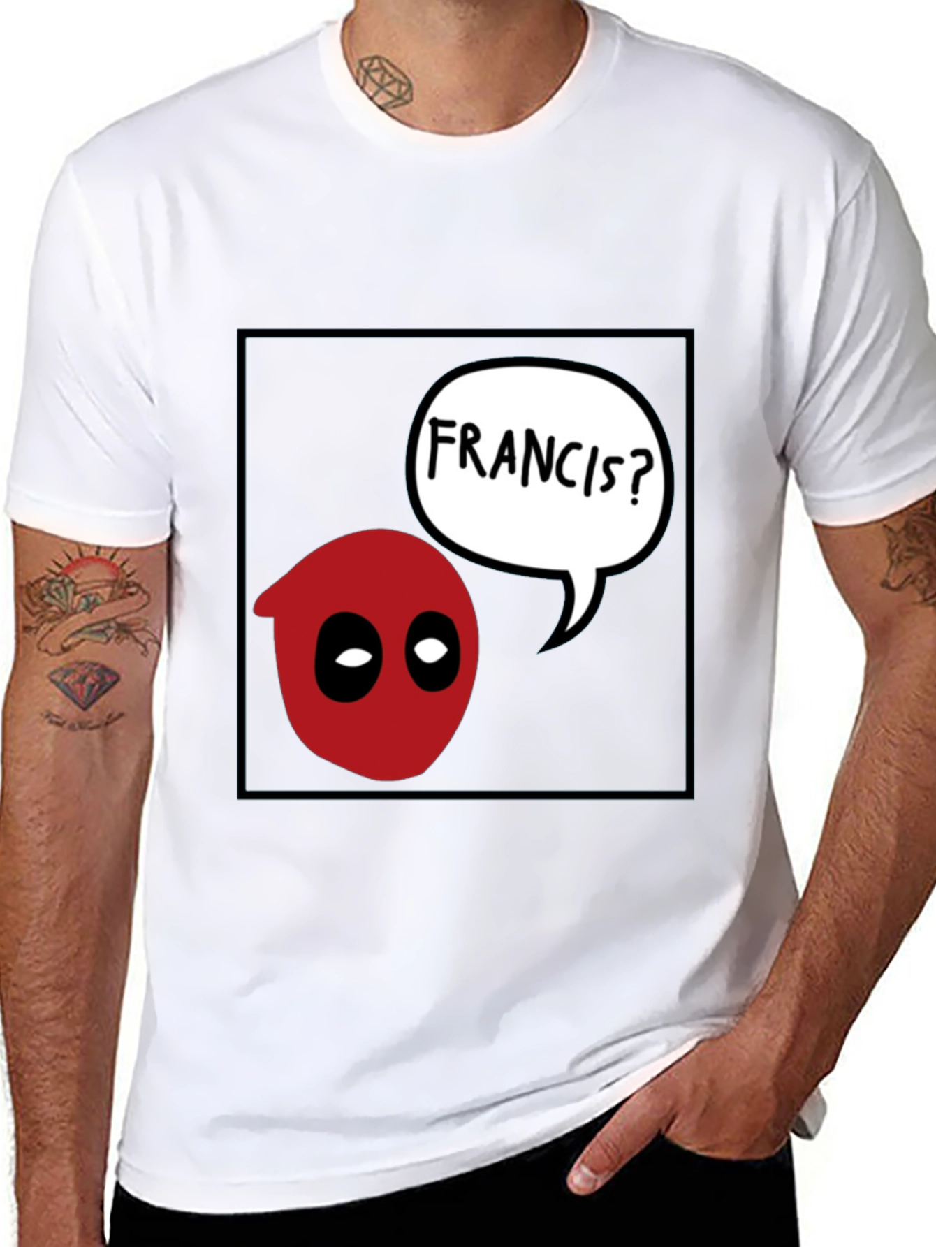 Deadpool Francis? Graphic Black T-Shirt
