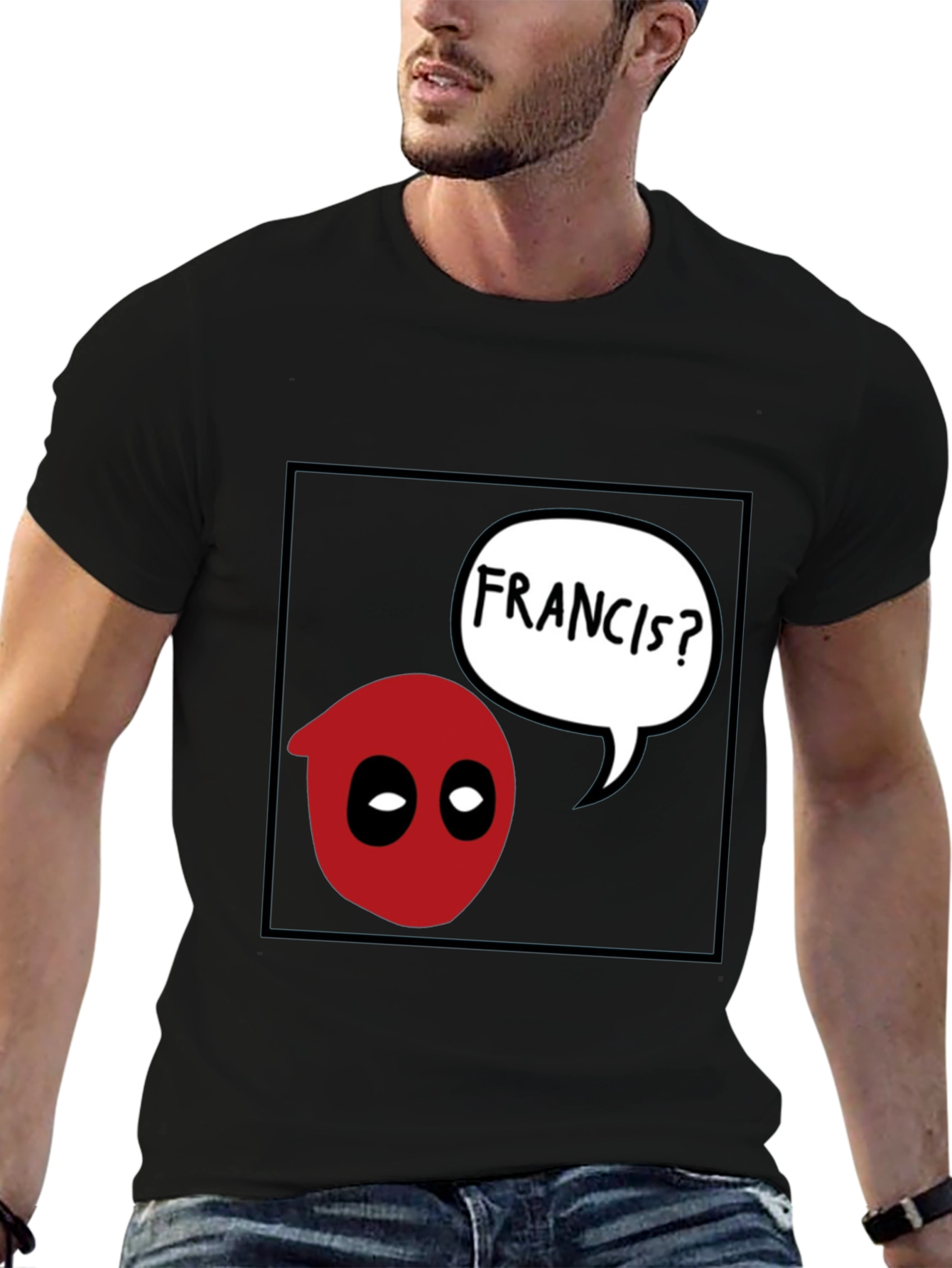 Deadpool Francis? Graphic Black T-Shirt