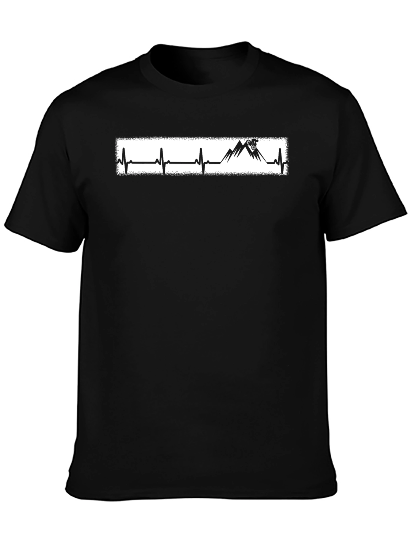 Mountain Biker Heartbeat Graphic T-Shirt