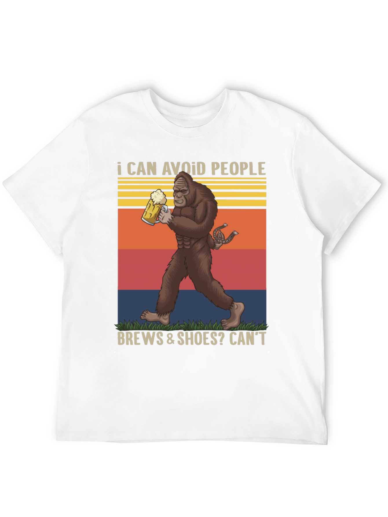 I Can Avoid People Bigfoot Beer Graphic Tee
