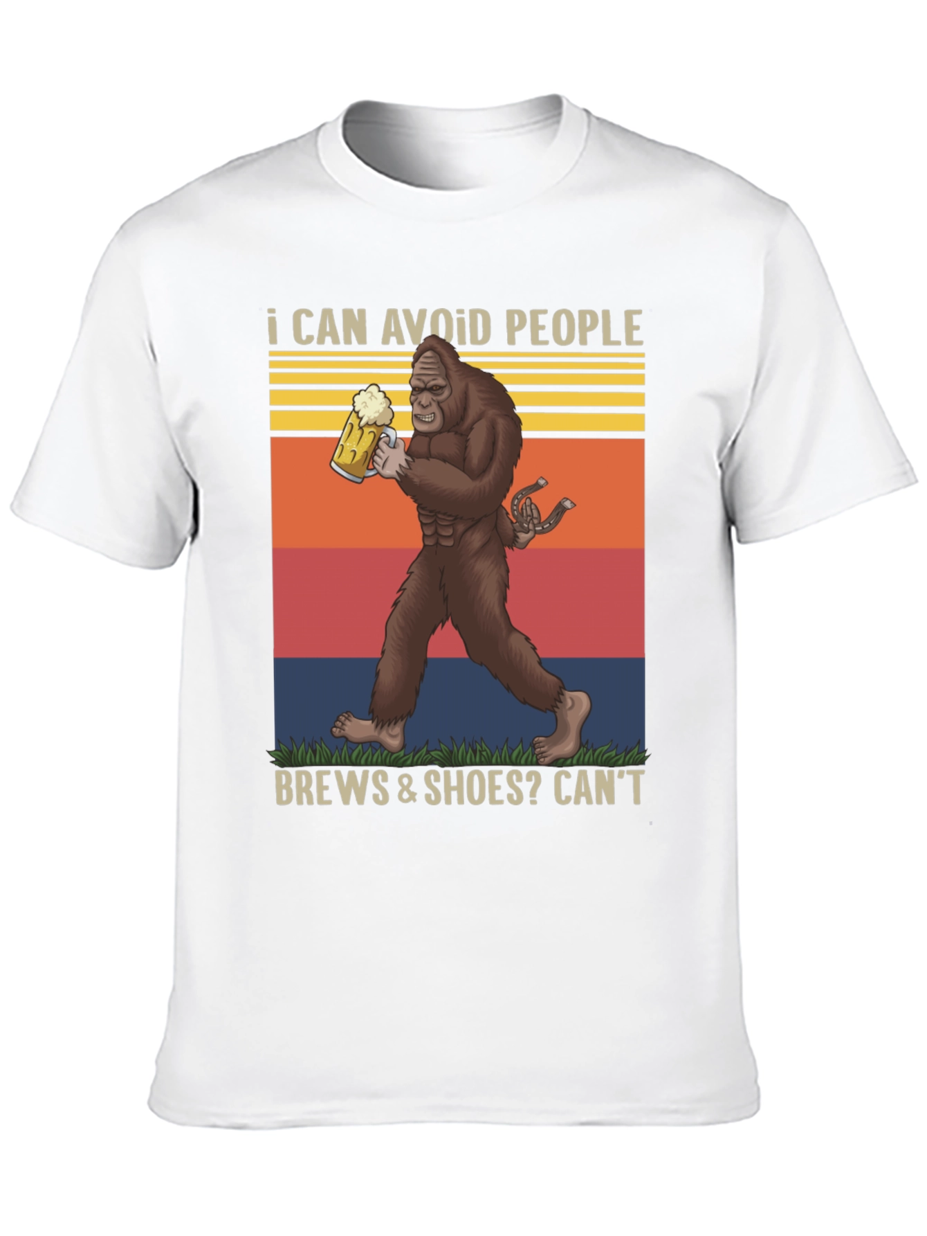 I Can Avoid People Bigfoot Beer Graphic Tee