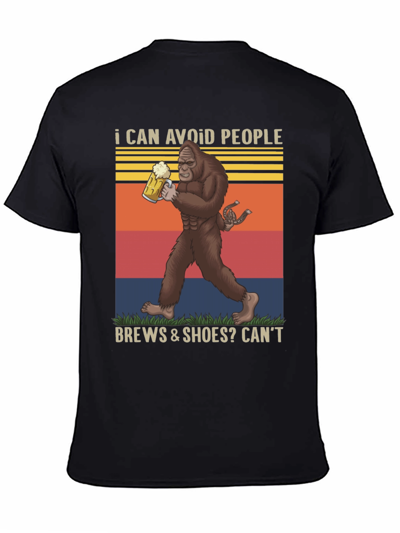 I Can Avoid People Bigfoot Beer Graphic Tee
