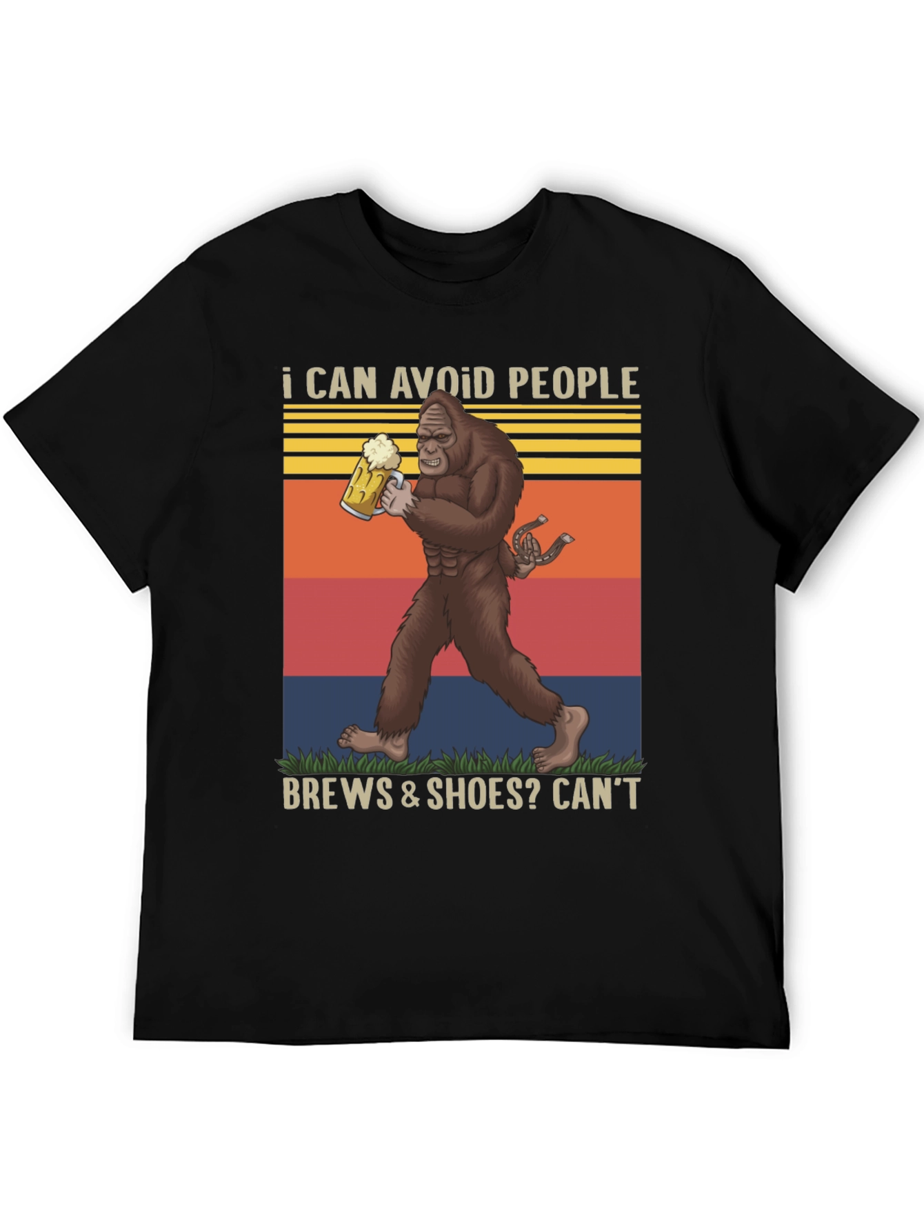 I Can Avoid People Bigfoot Beer Graphic Tee