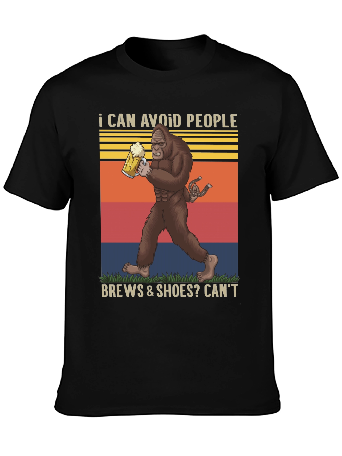 I Can Avoid People Bigfoot Beer Graphic Tee
