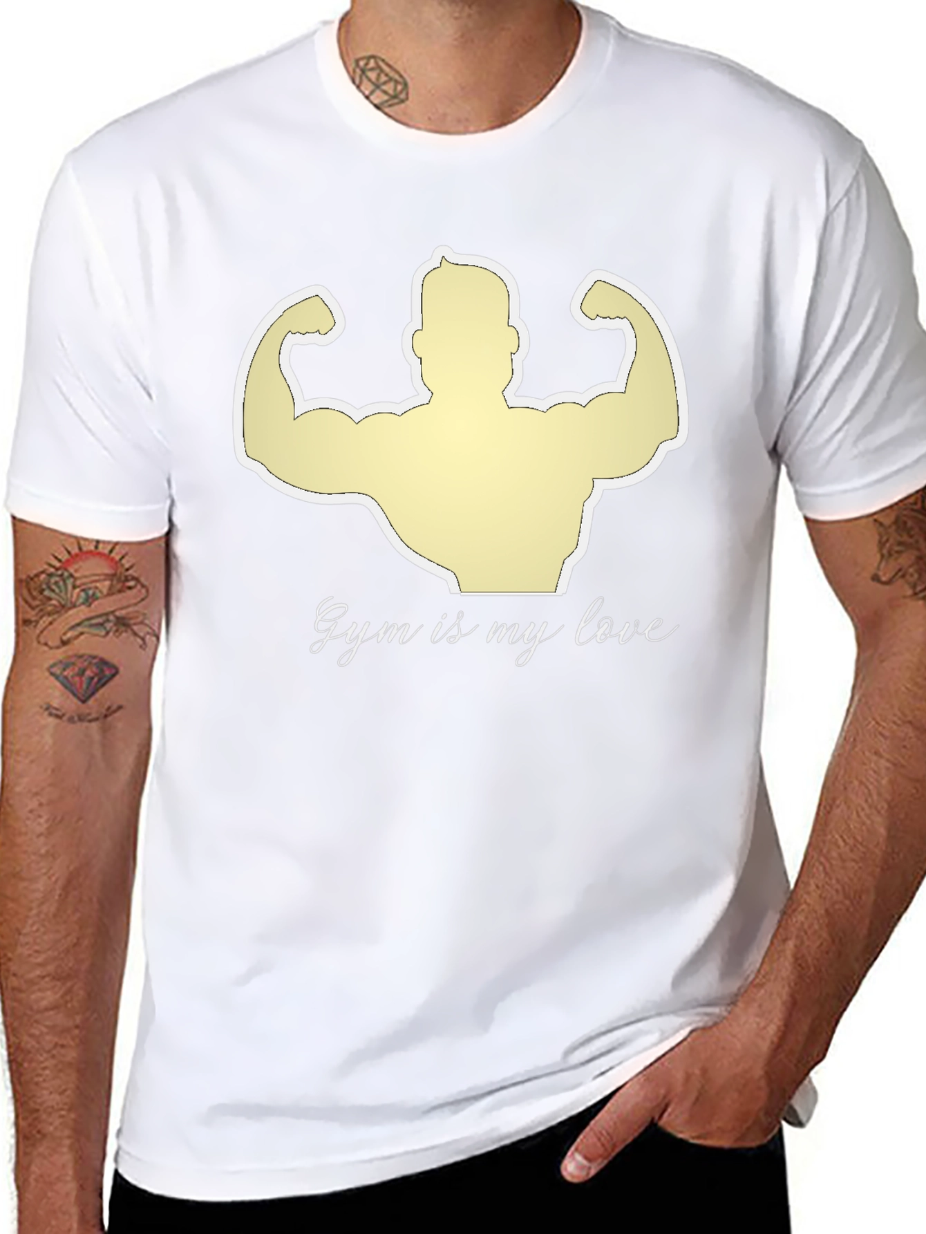 Gym is My Love Black Graphic T-Shirt