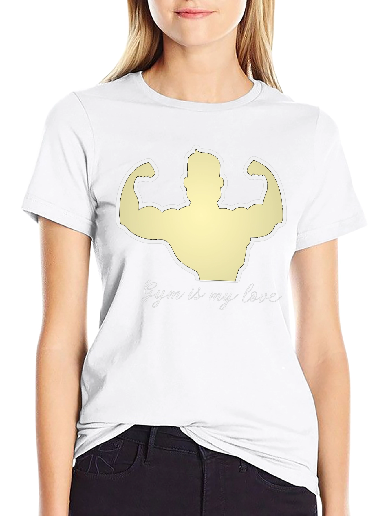 Gym is My Love Black Graphic T-Shirt