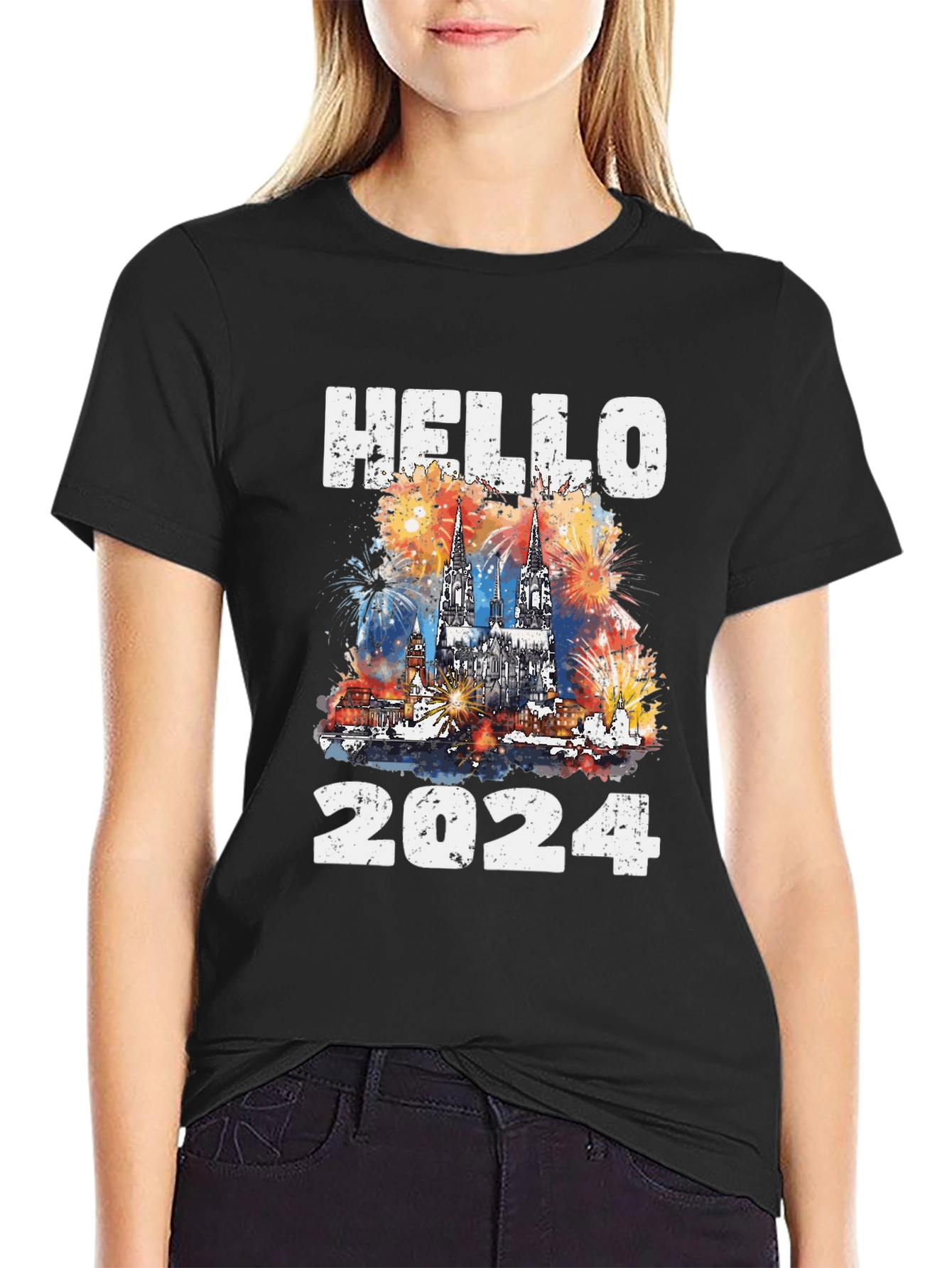 Hello 2024 T-Shirt New Year Celebration Tee