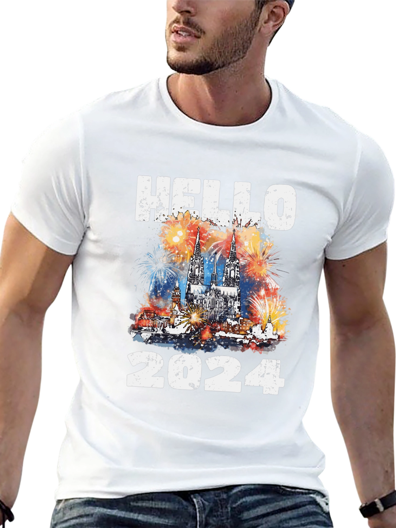 Hello 2024 T-Shirt New Year Celebration Tee