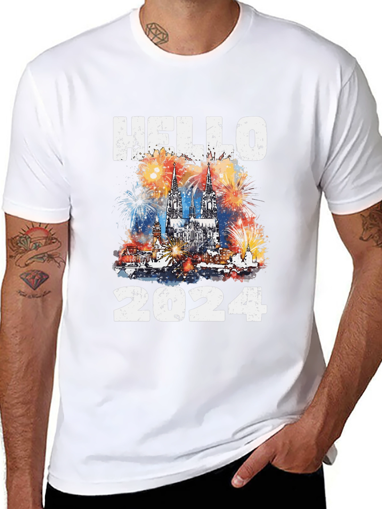 Hello 2024 T-Shirt New Year Celebration Tee