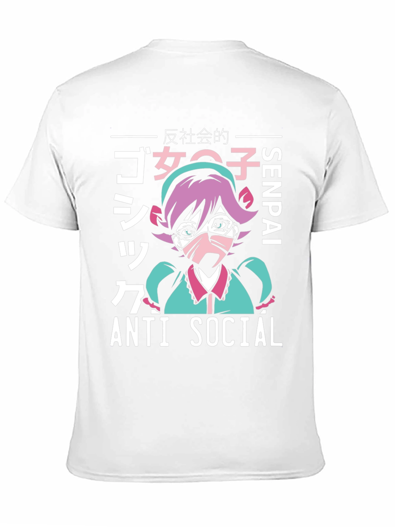 Anti Social Anime Girl Graphic T-Shirt