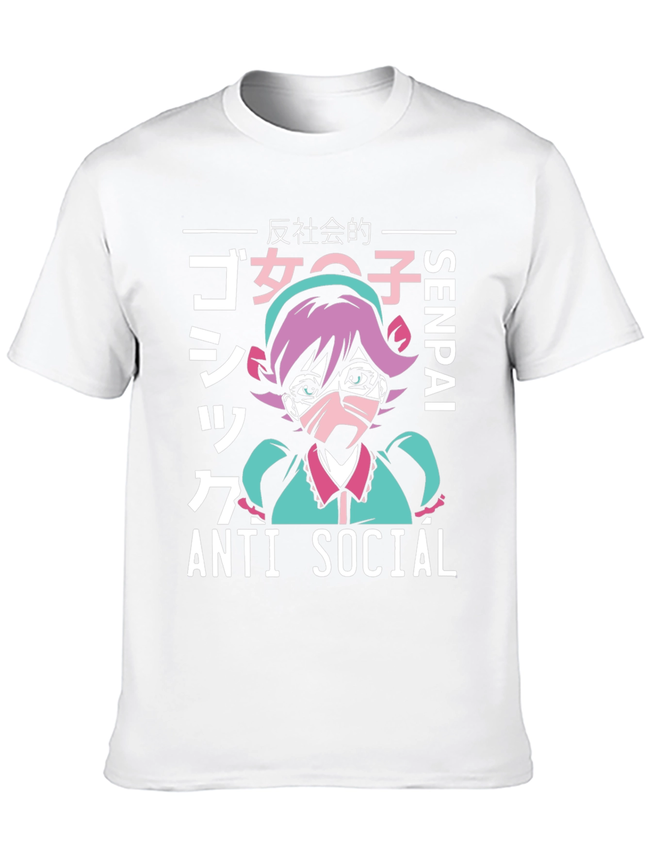 Anti Social Anime Girl Graphic T-Shirt