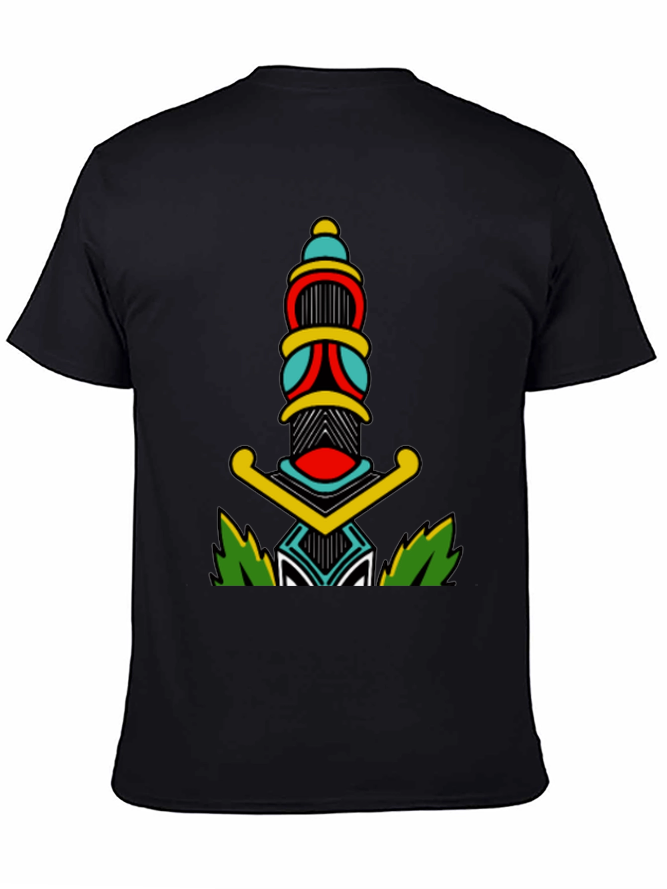Black T-Shirt with Dagger Graphic