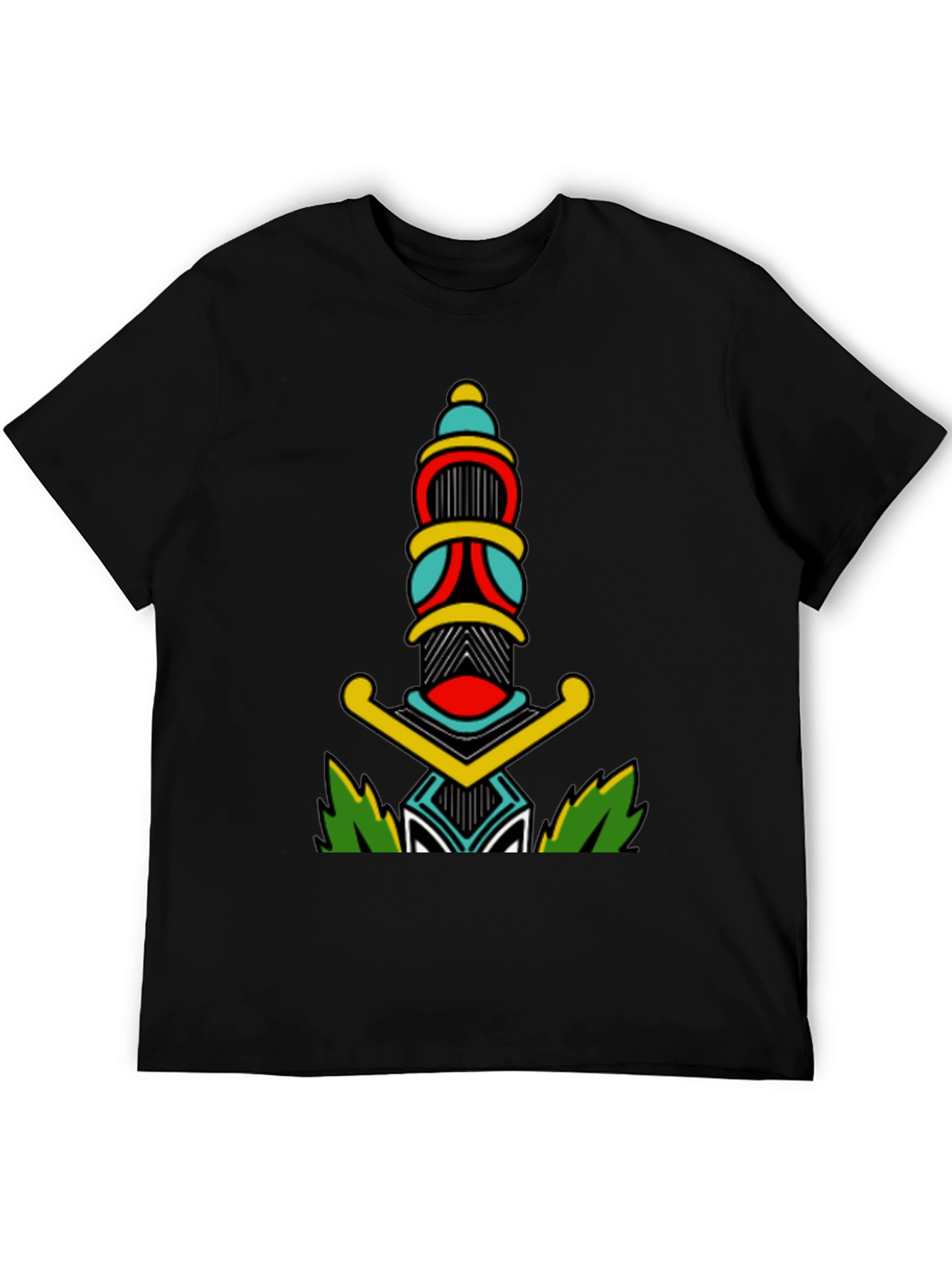 Black T-Shirt with Dagger Graphic