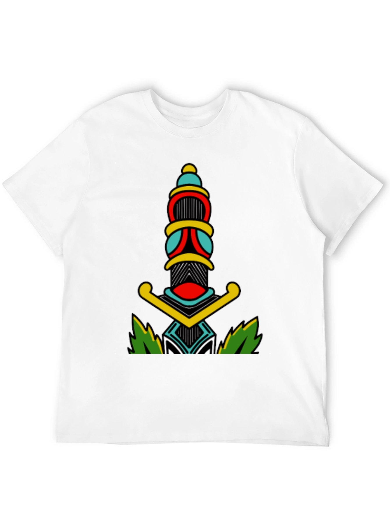 Black T-Shirt with Dagger Graphic