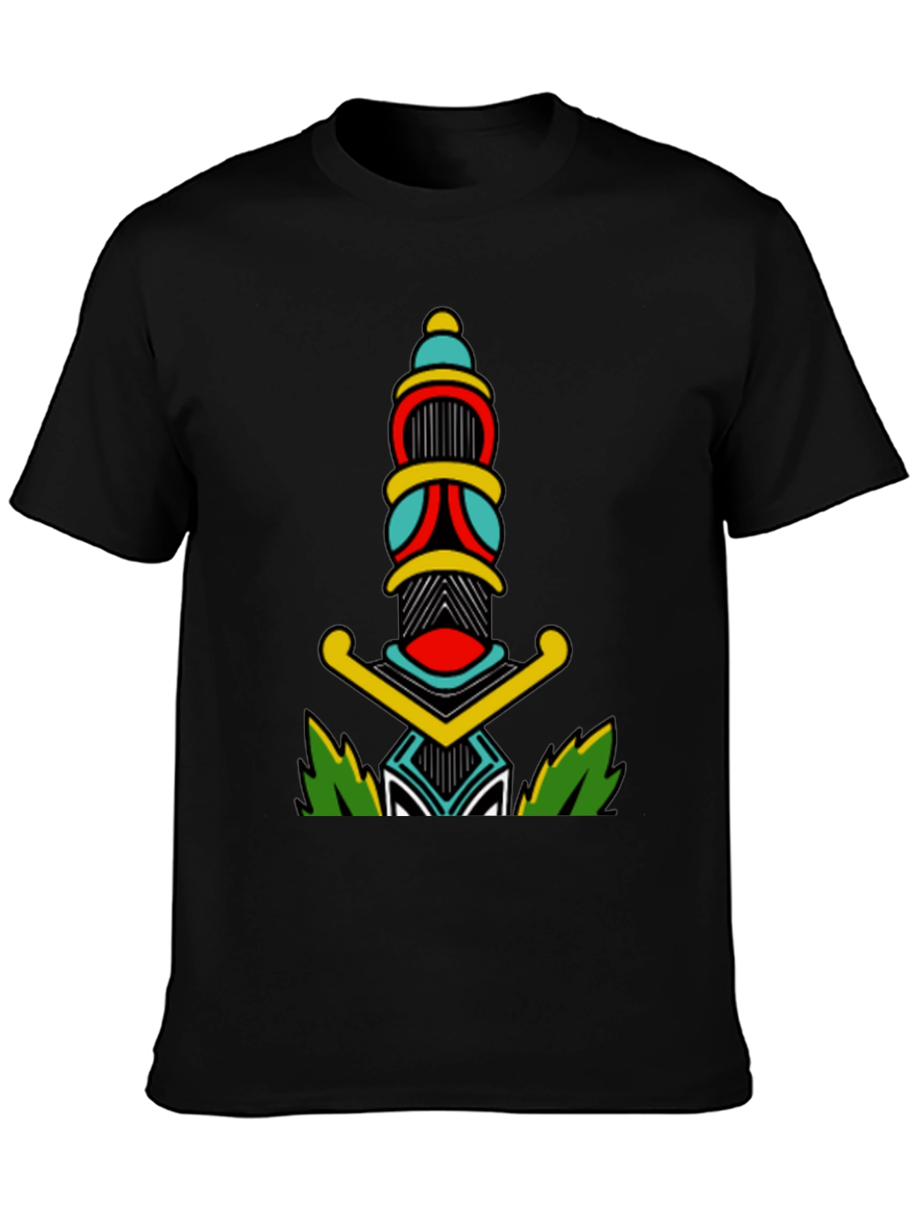 Black T-Shirt with Dagger Graphic