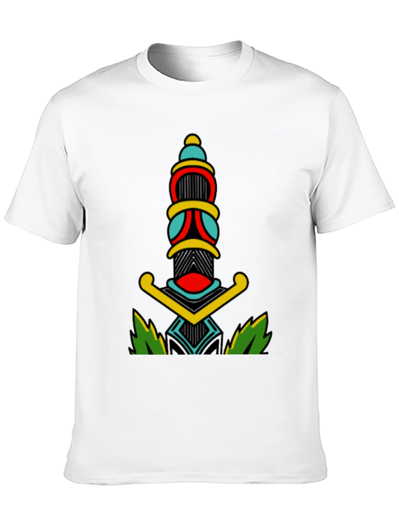 Black T-Shirt with Dagger Graphic