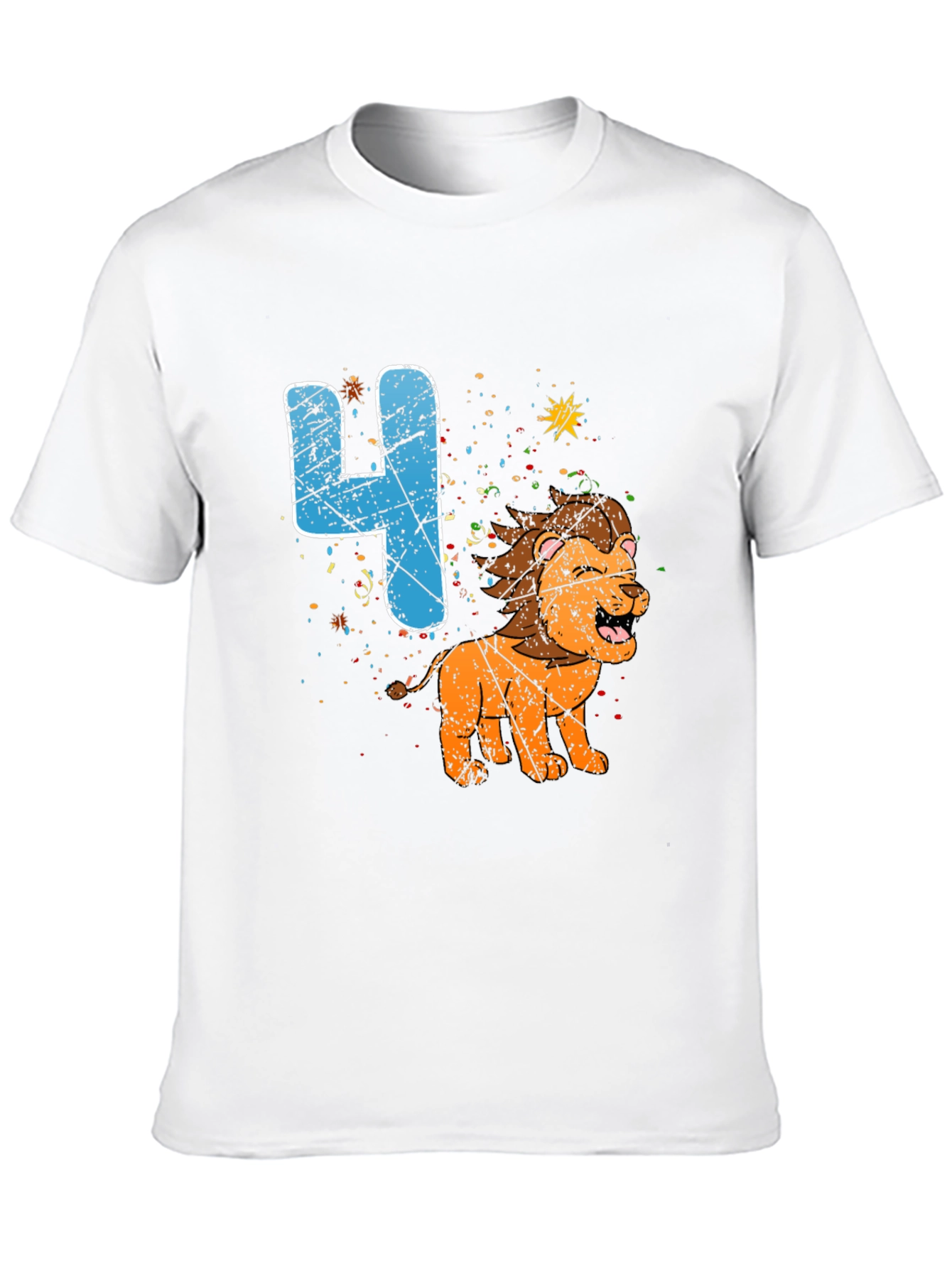 Kids 4th Birthday Lion T-Shirt