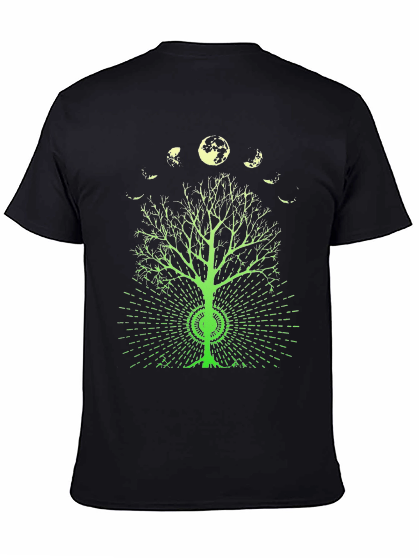 Moon Phase Tree Graphic Tee - Black
