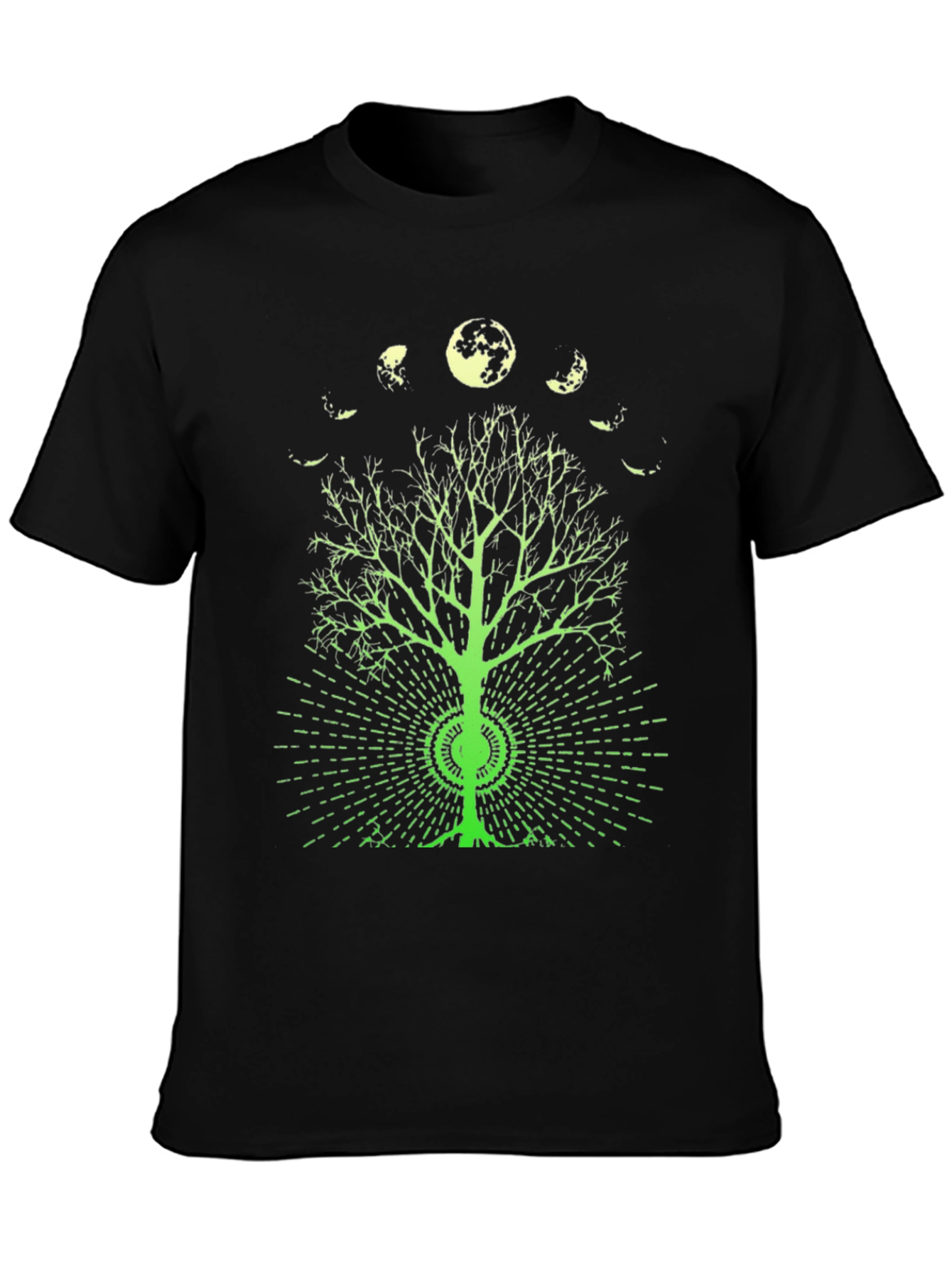 Moon Phase Tree Graphic Tee - Black