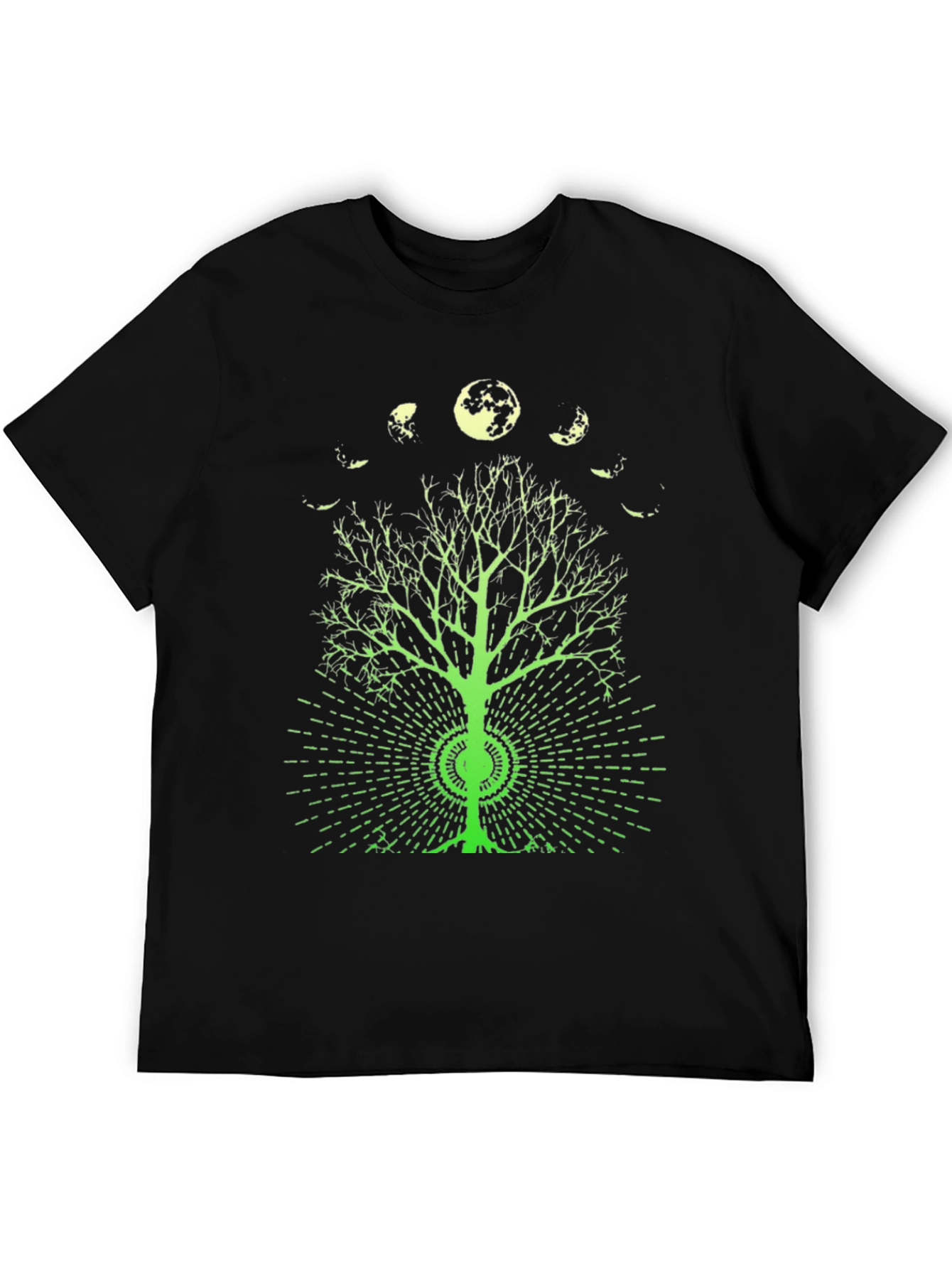 Moon Phase Tree Graphic Tee - Black