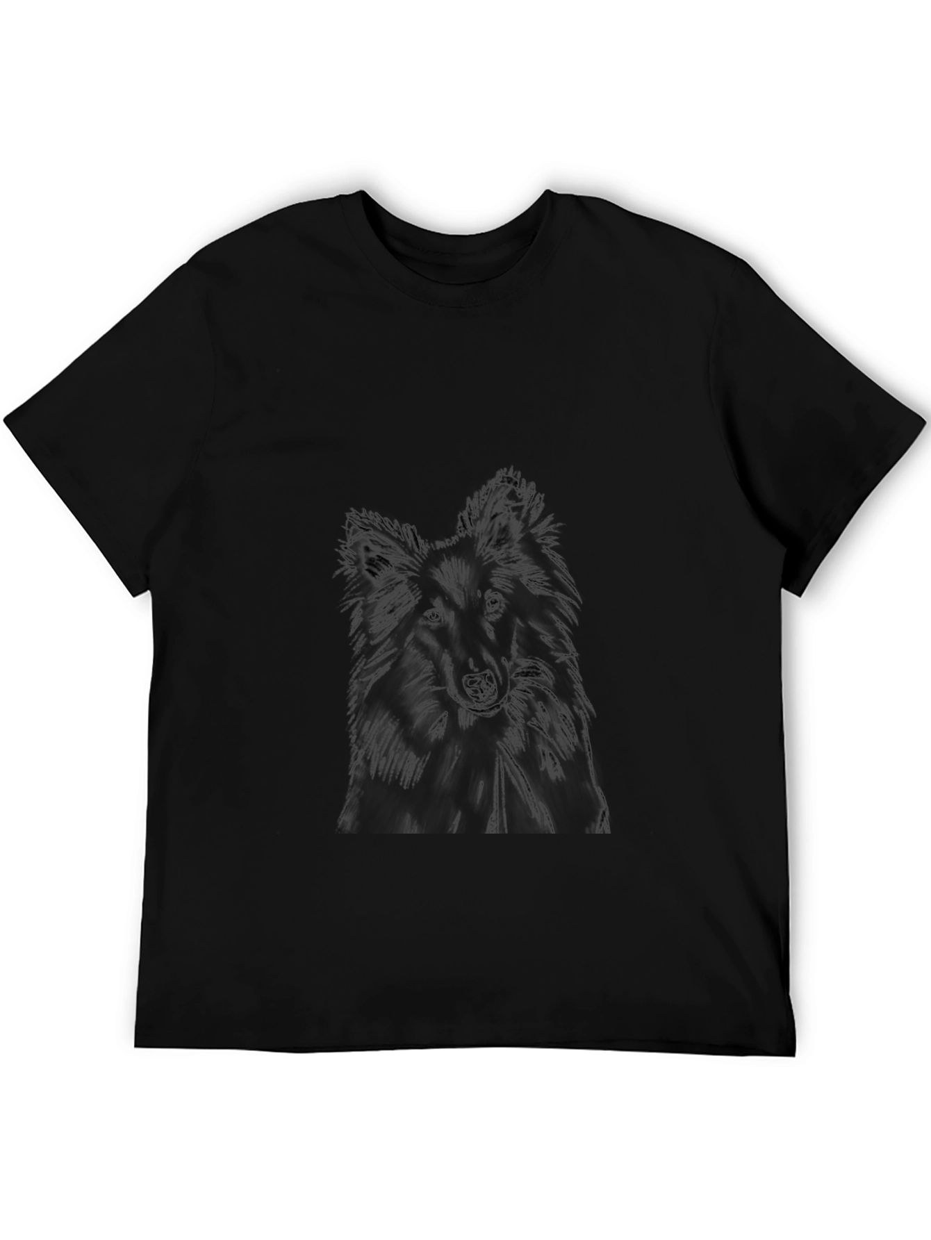 Dog Sketch Black T-Shirt
