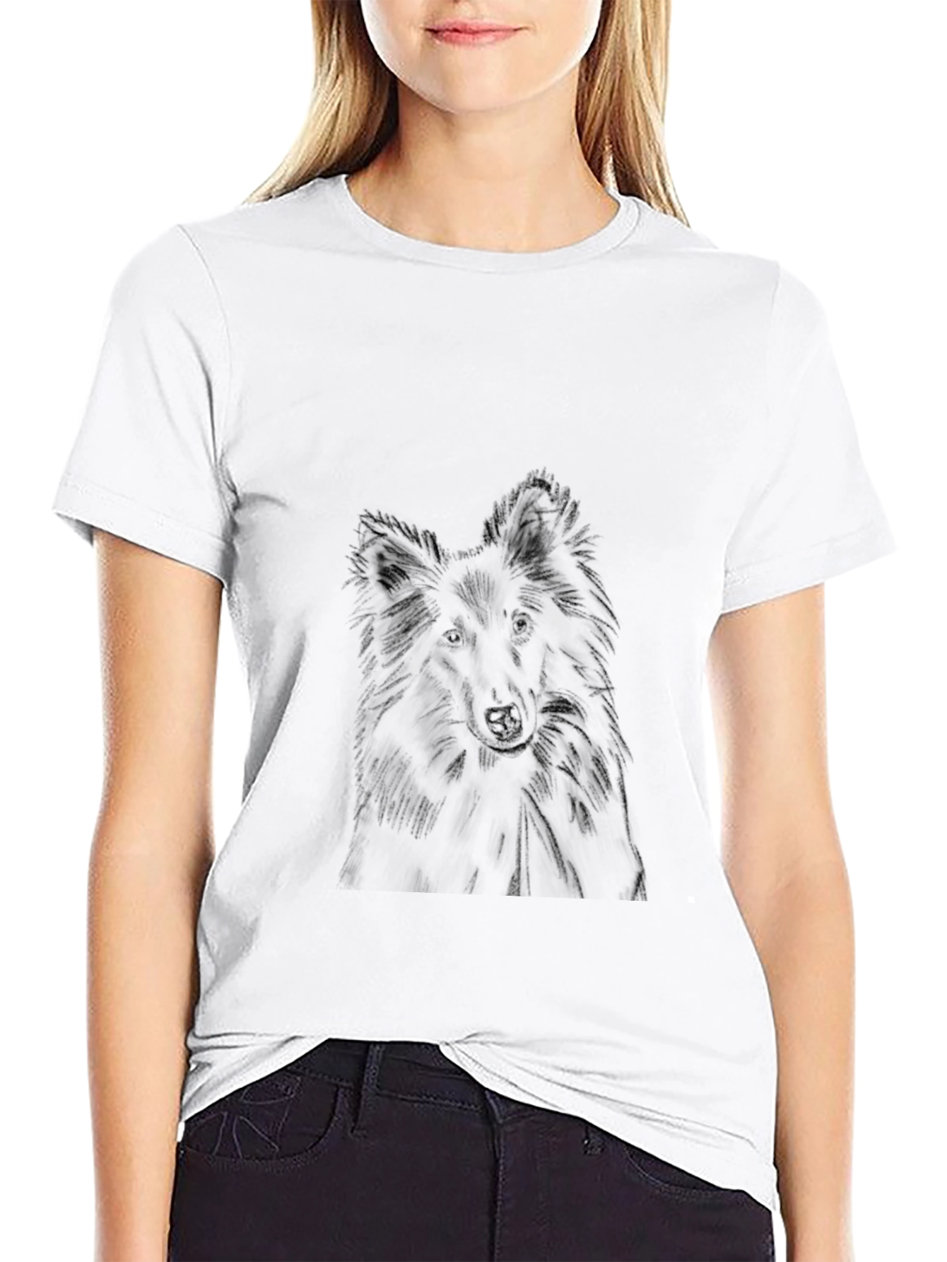 Dog Sketch Black T-Shirt