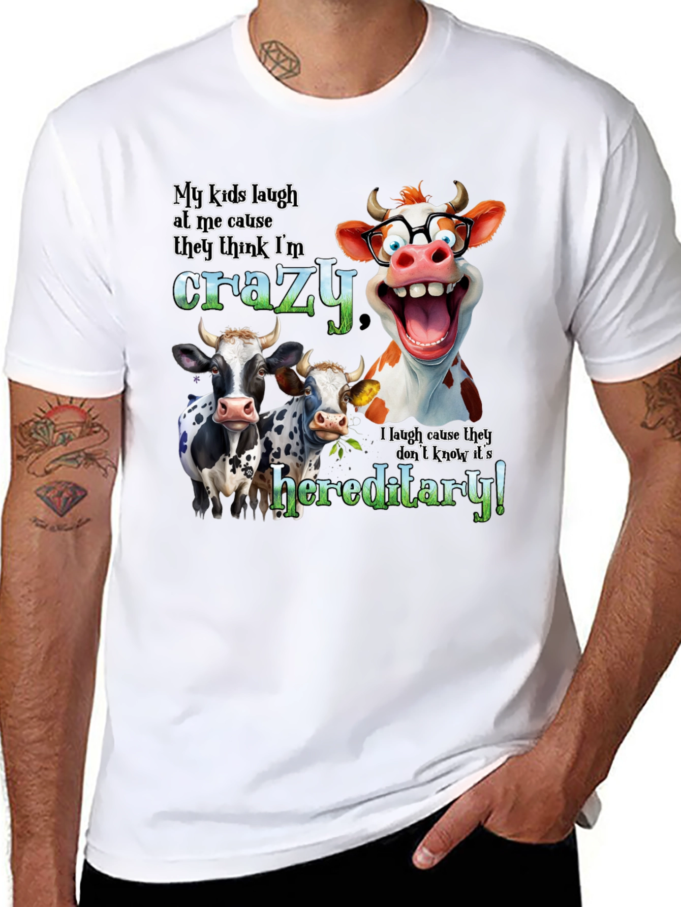 Crazy Cow Hereditary Humor T-Shirt