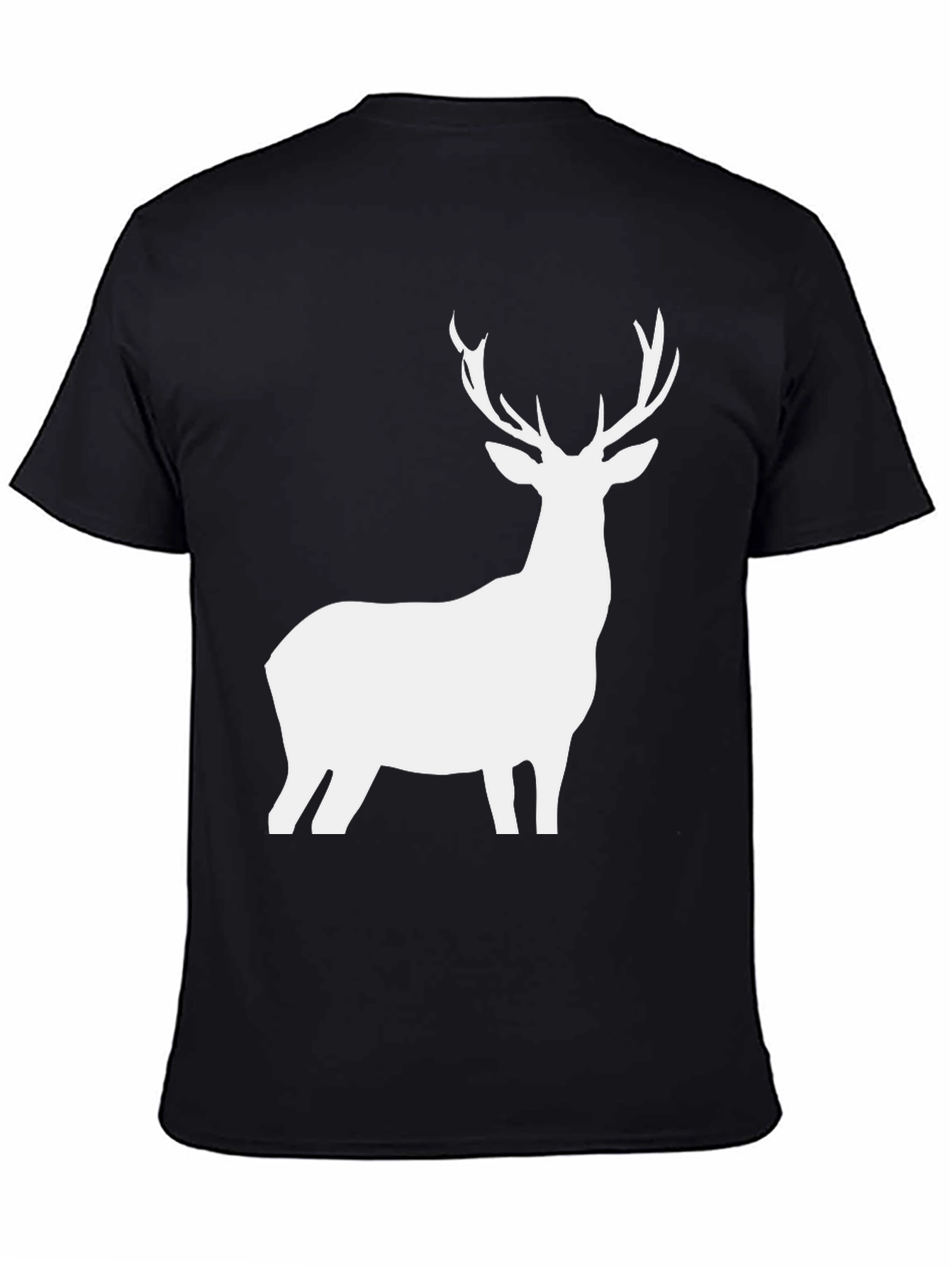Deer Graphic Tee - Black Cotton Blend Casual Wear