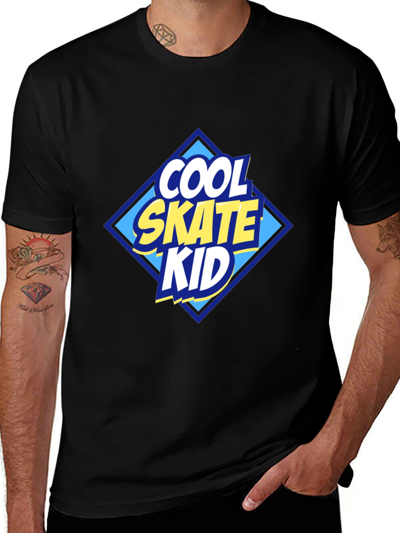 Cool Skate Kid Graphic T-Shirt - Black