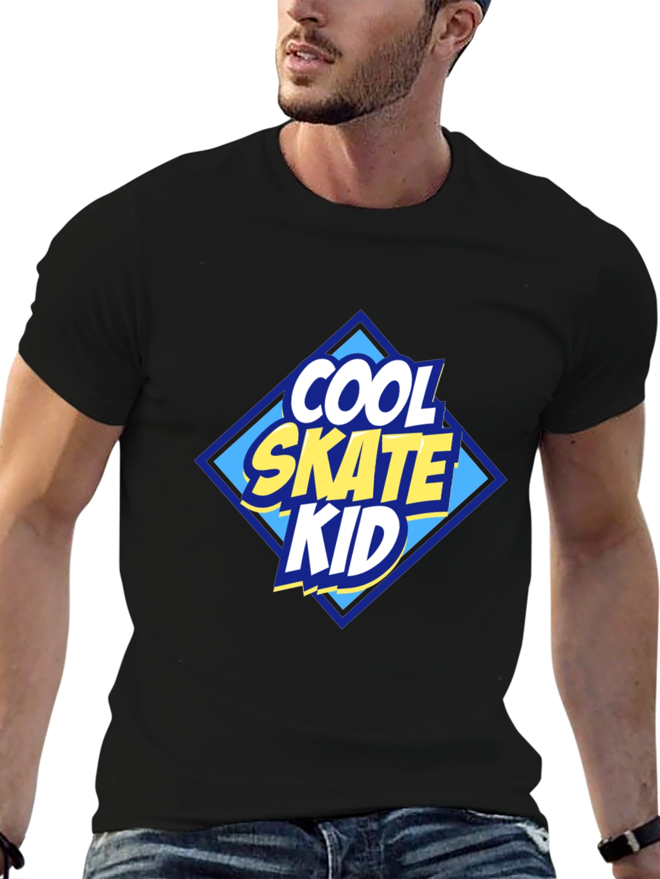 Cool Skate Kid Graphic T-Shirt - Black