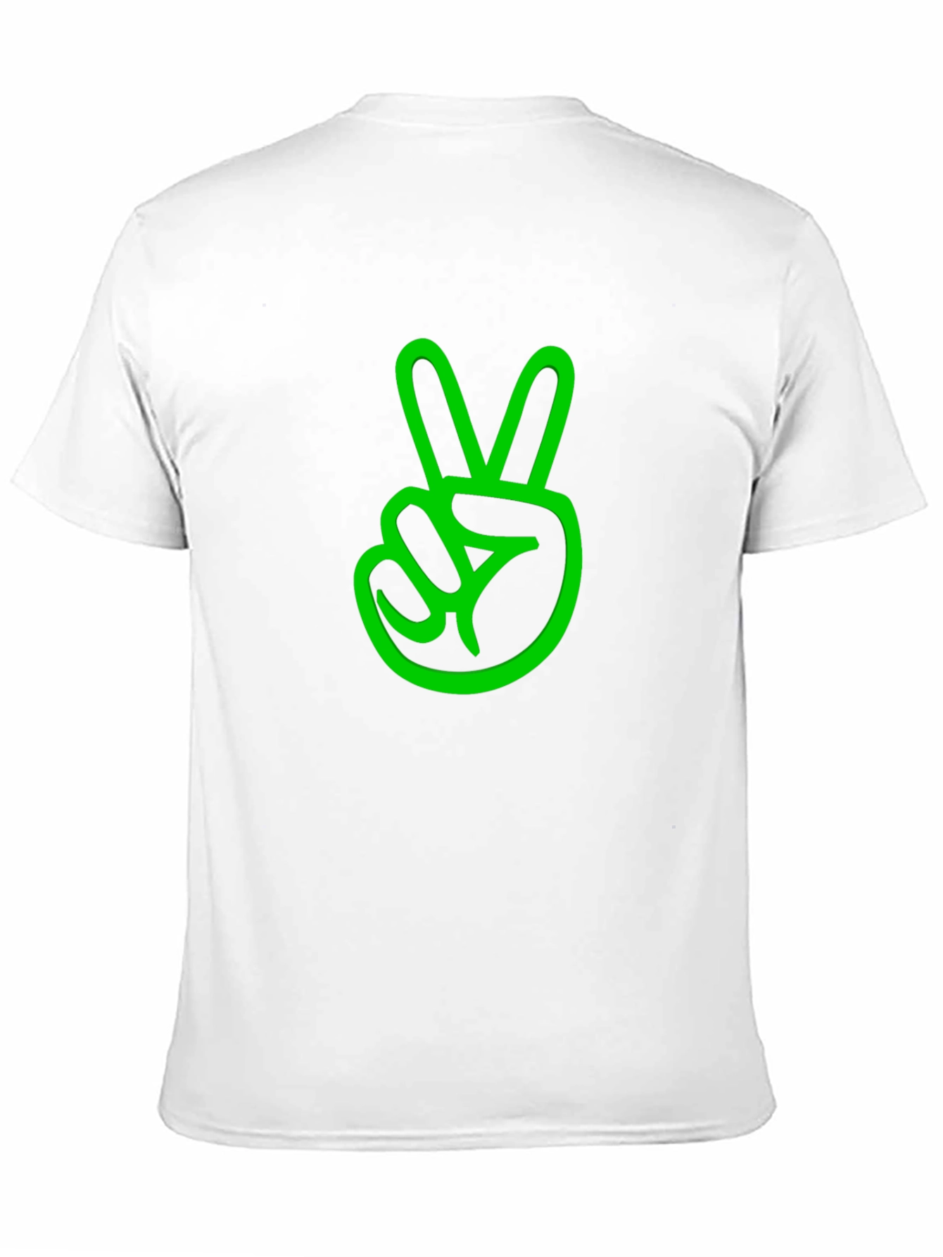 Peace Sign Graphic Tee - Black Cotton Casual