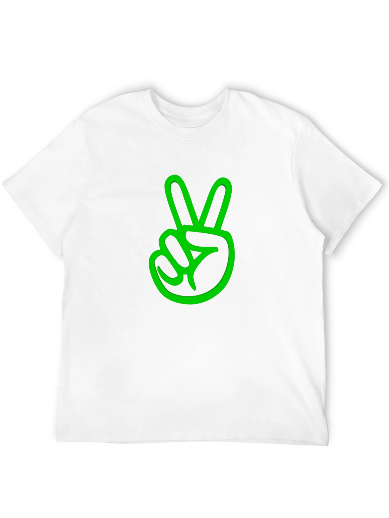 Peace Sign Graphic Tee - Black Cotton Casual