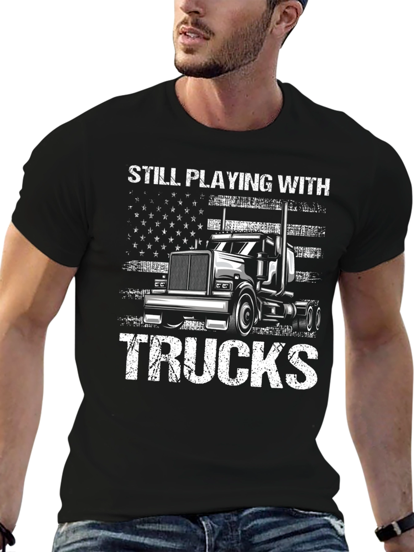 Still Playing with Trucks Mens Graphic Tee