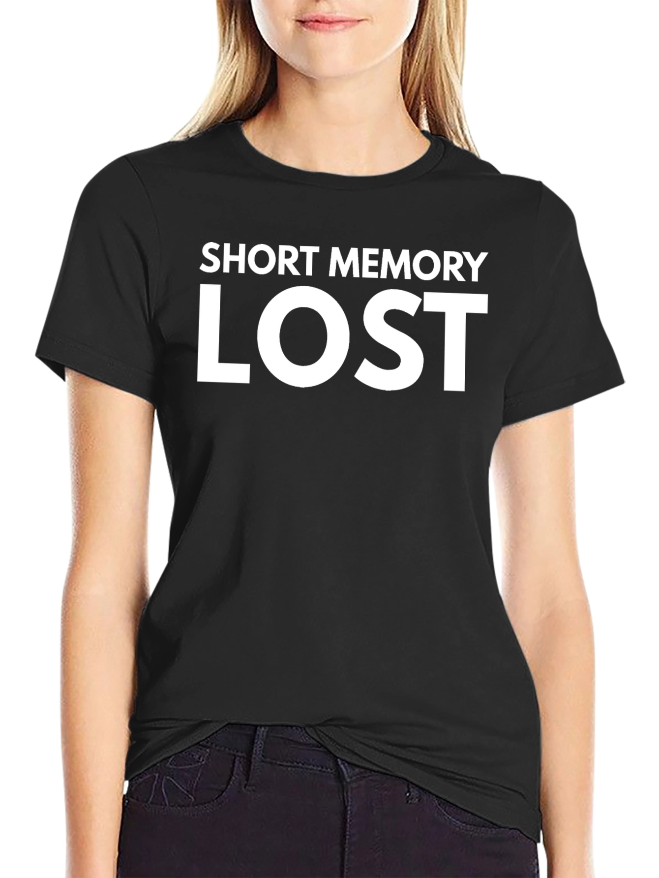 Short Memory Lost Graphic T-Shirt - Black