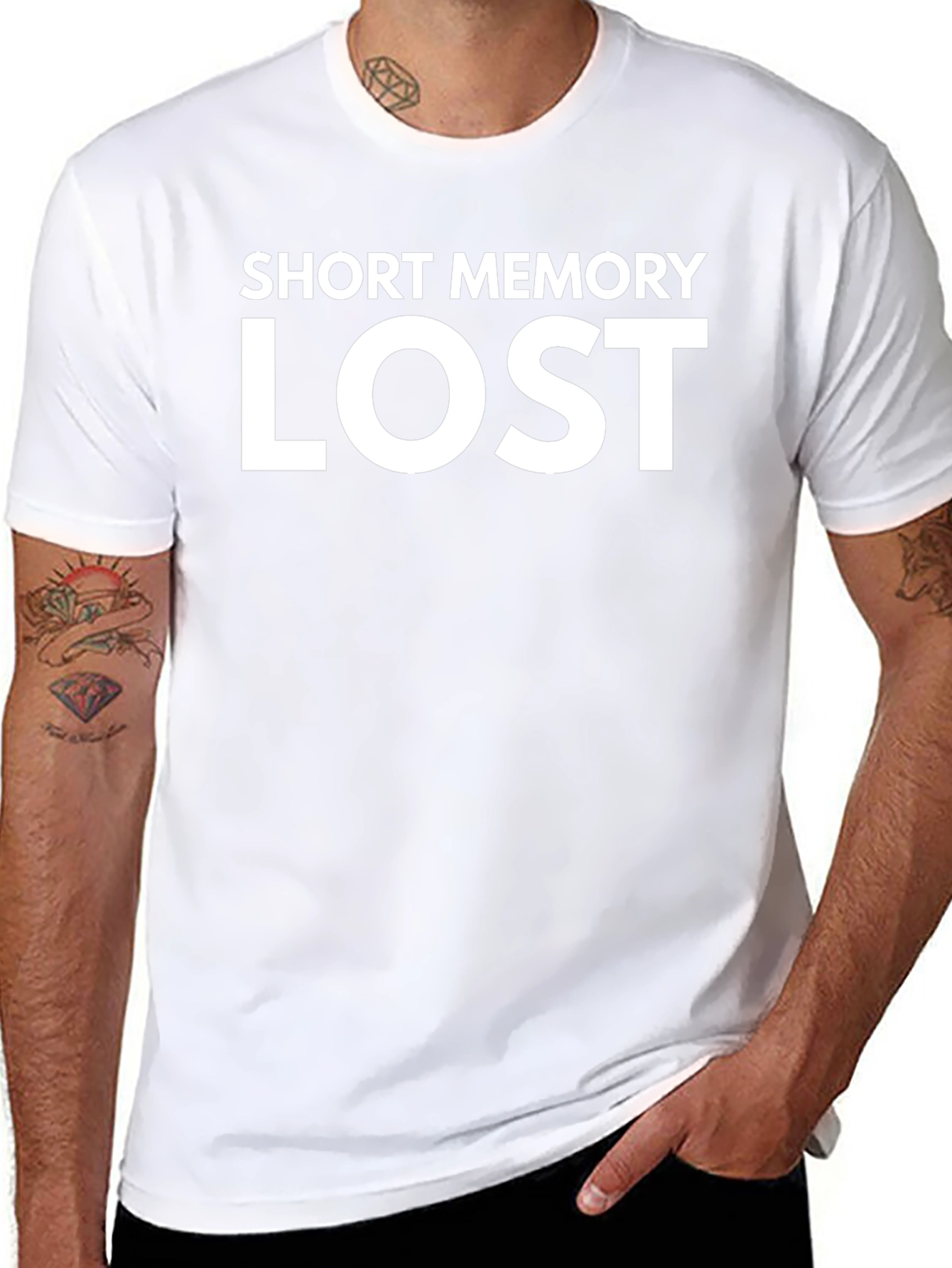 Short Memory Lost Graphic T-Shirt - Black