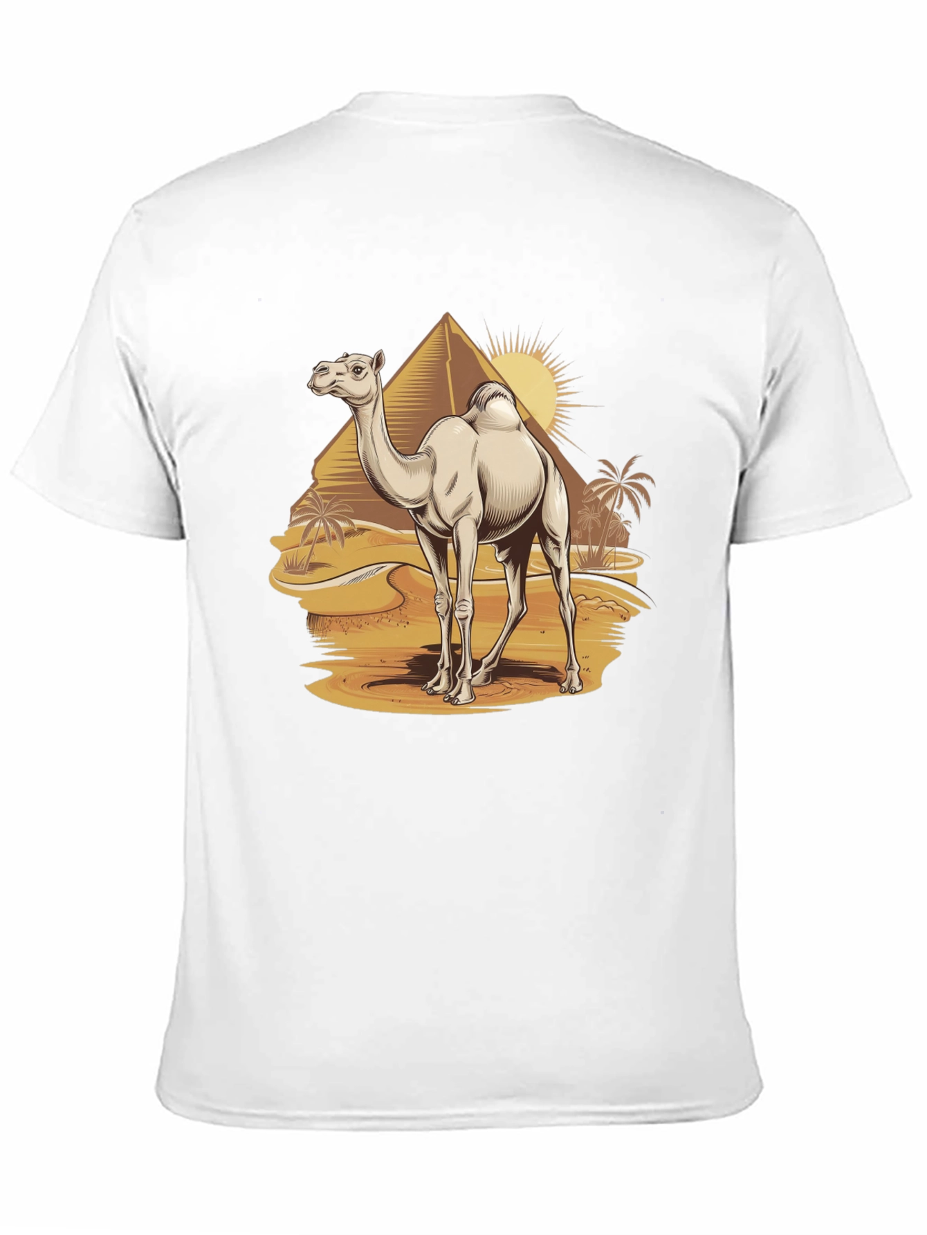 Camel Desert Scene Black T-Shirt