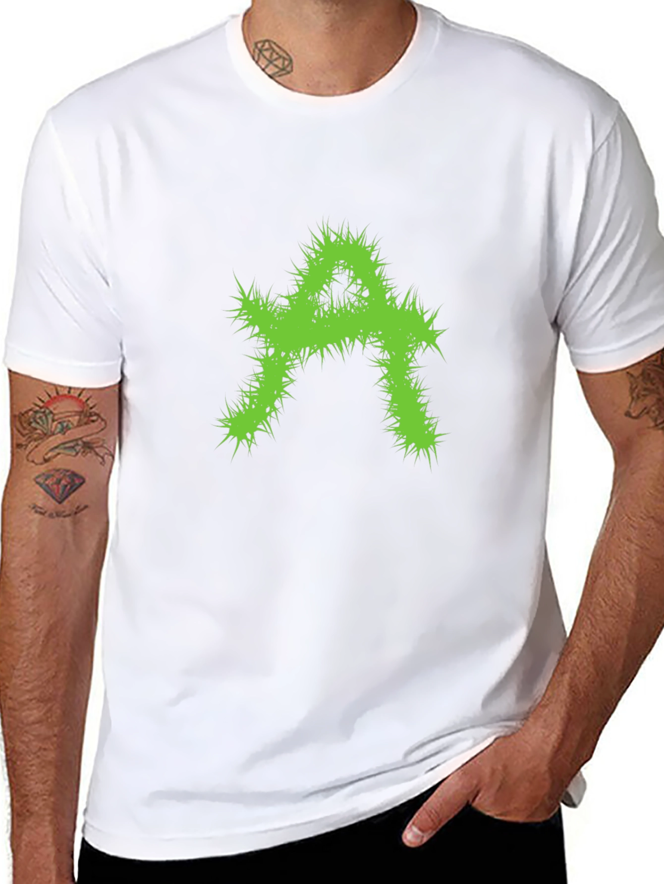 Edgy Green A Graphic Black T-Shirt